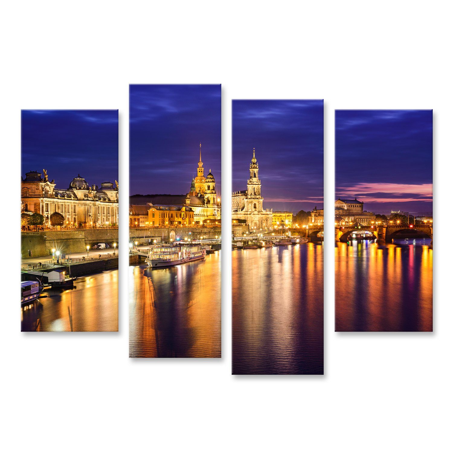 Leinwandbild Bild auf Leinwand Dresden Deutschland Skyline Der Innenstadt An Der El
