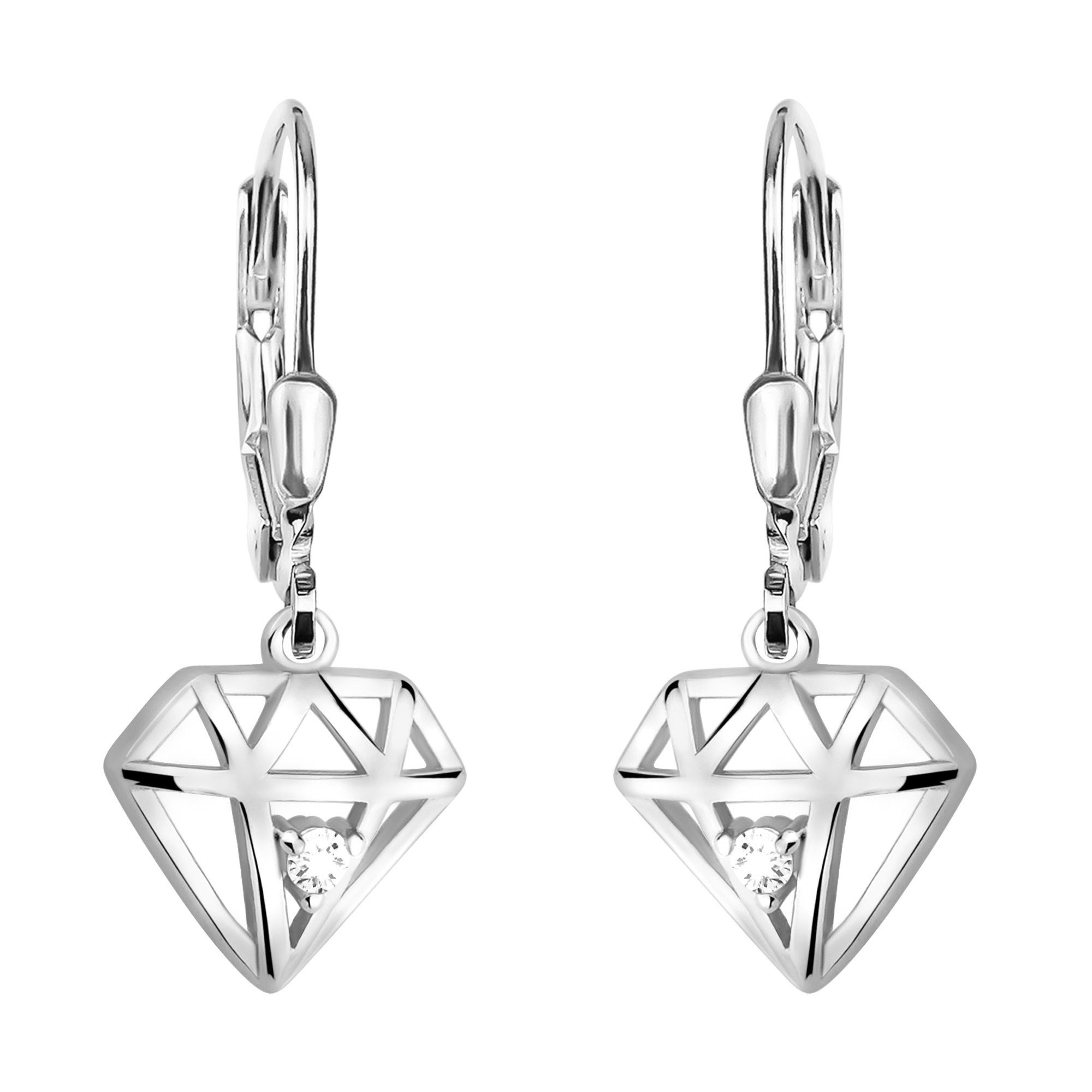 SOFIA MILANI Damen Ohrstecker 925 Silber – Quadratisches Design, Vergoldet, Nickelfrei, In Geschenkbox
