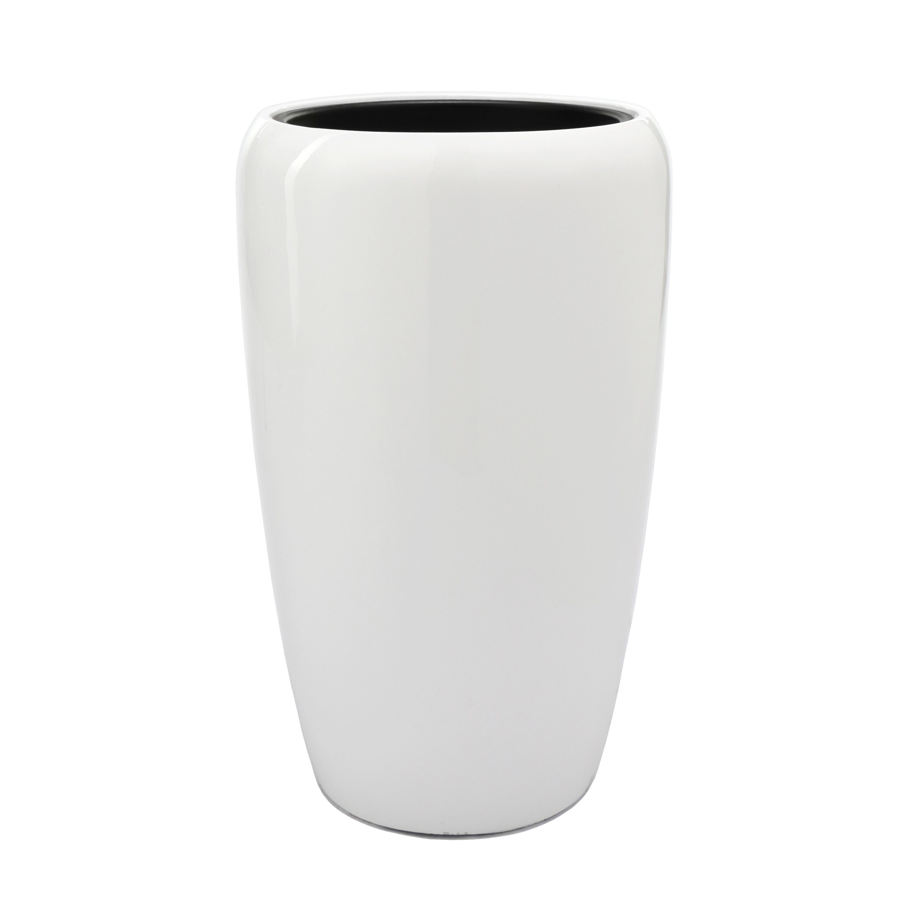 Flingora Bodenvase Gloria, mit Einsatz - Fiberglas - Indoor & Outdoor - Weiß - Höhe 68 cm