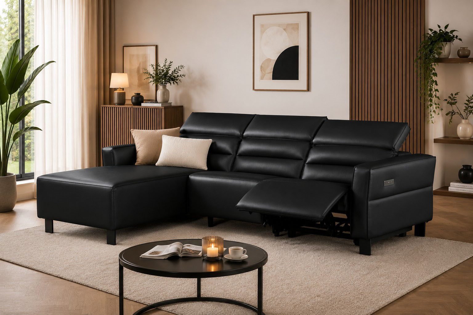 OTTO home Ecksofa Carpari, L-Form, 263 cm, manuelle o. elektrische Relaxfunktion, USB A/C und Kopfteilverstellung