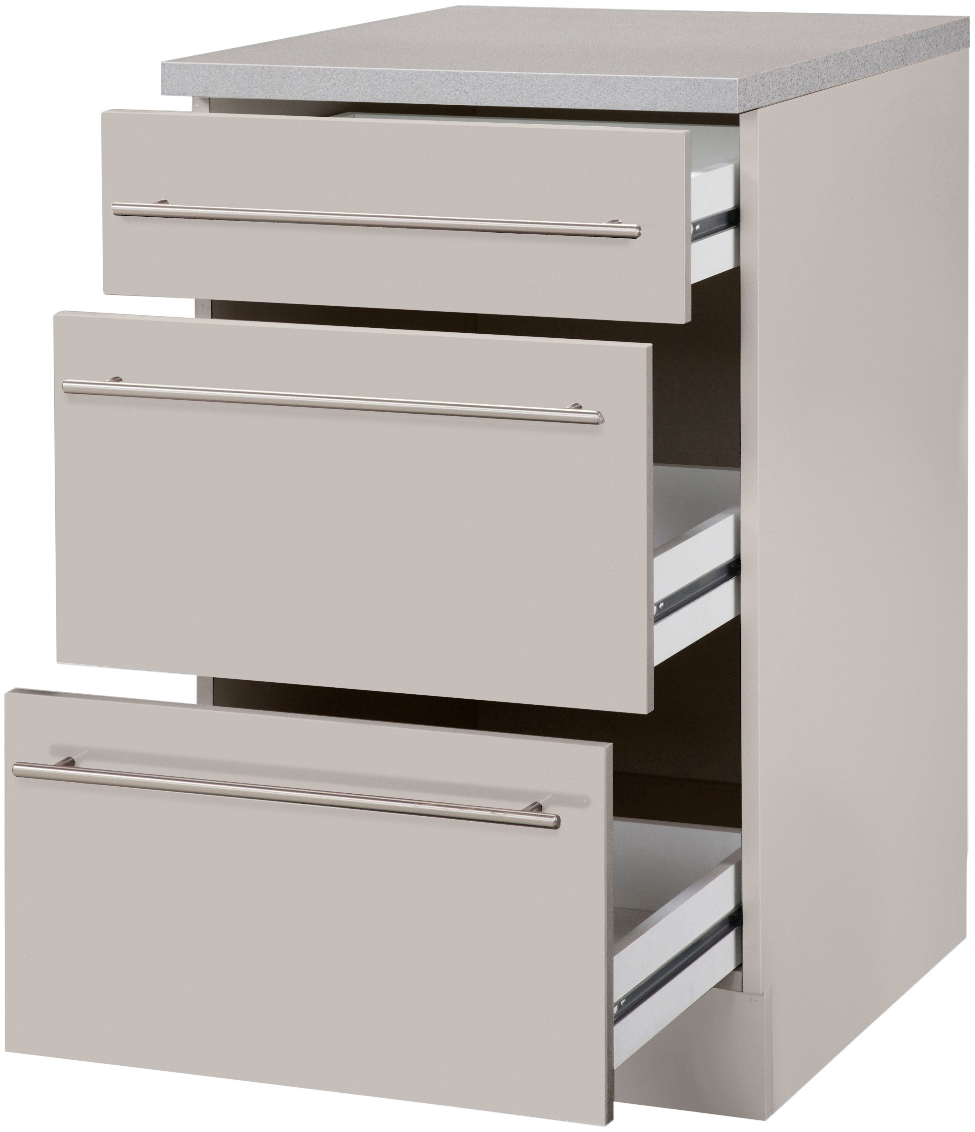wiho Küchen Unterschrank Chicago 50 cm breit mit 2 Auszügen