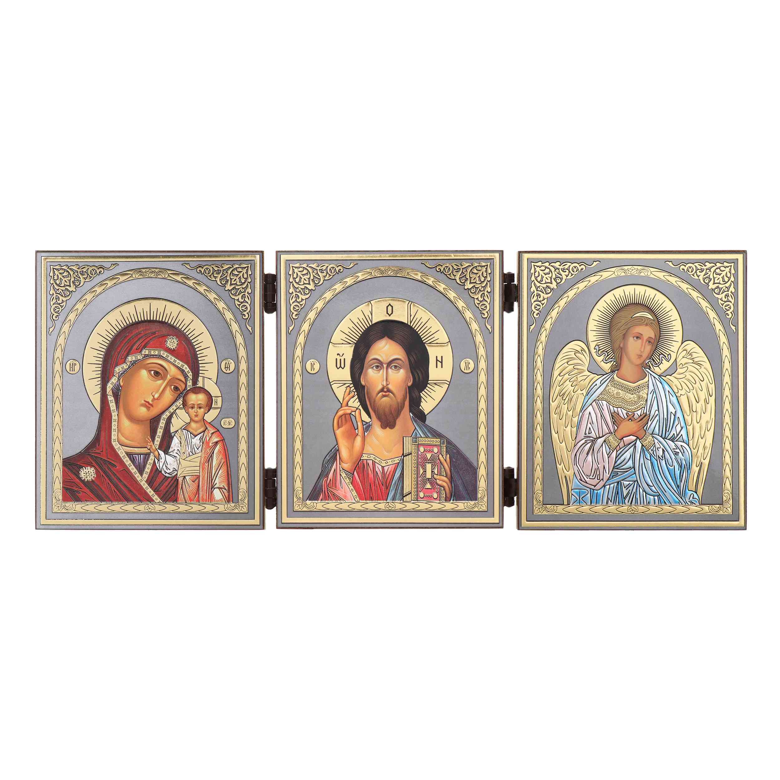 NKlaus Bild GM von Kazan & Jesus Christus & Schutzengel Ikone Triptychon Ch günstig online kaufen