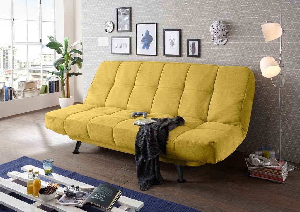 ED EXCITING DESIGN Schlafsofa, Ikar Schlafsofa 208 x 102 cm Polstergarnitur Sofa Couch Gelb