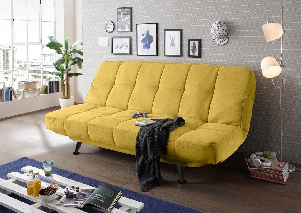 ED EXCITING DESIGN Schlafsofa, Ikar 102 Sofa Couch cm 208 Gelb x Schlafsofa Polstergarnitur