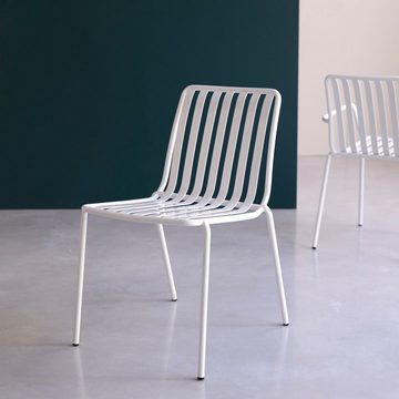 Tikamoon Esszimmerstuhl Gaby Stuhl aus Metall white