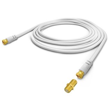 ARLI TV-Kabel, F-Stecker, F-Verbinder (100 cm), 1m Verlängerungskabel Anschlusskabel TV HD Satkabel vergoldet 135 dB