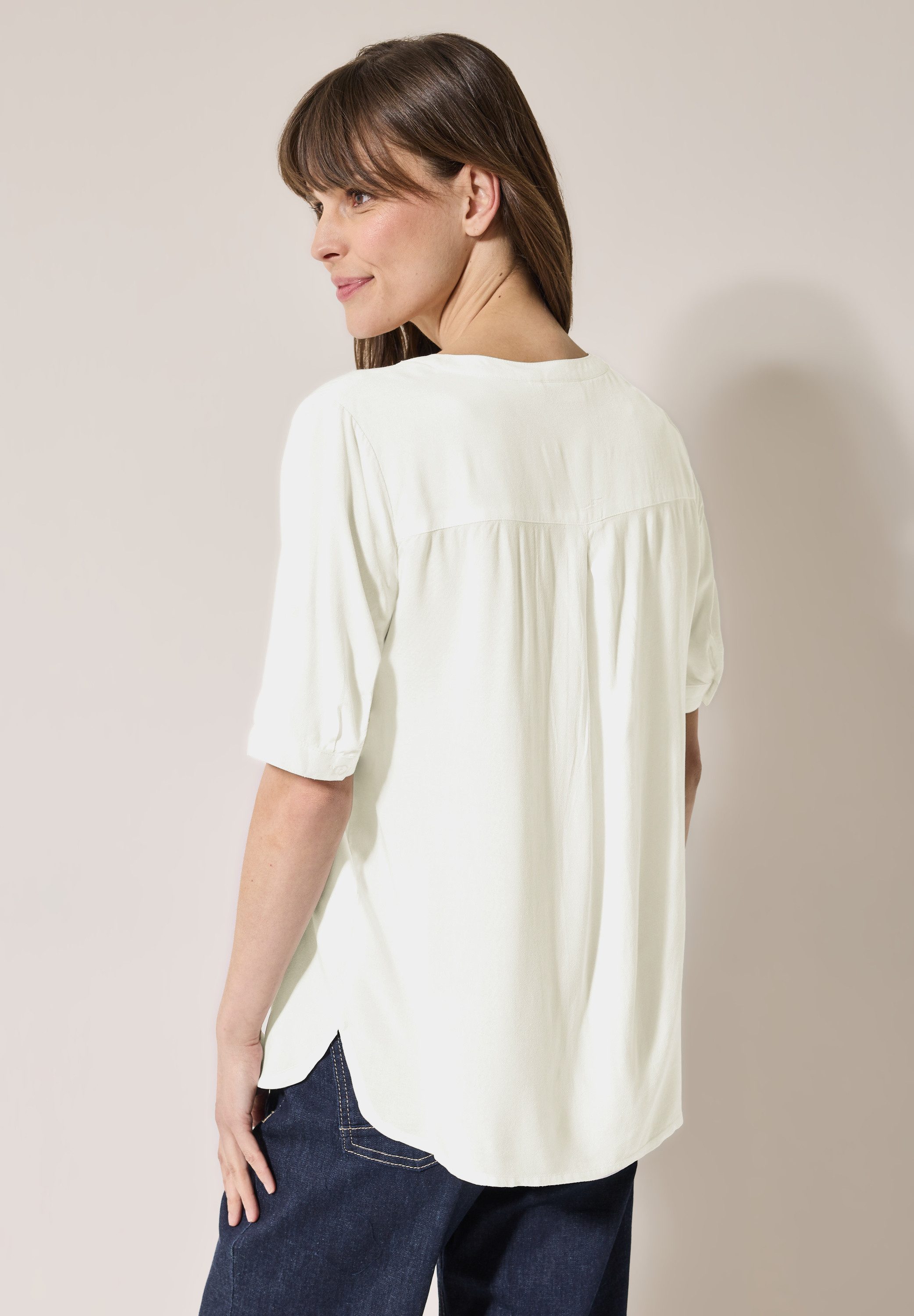 Cecil Shirtbluse, mit geschlitztem Rundhalsausschnitt günstig online kaufen