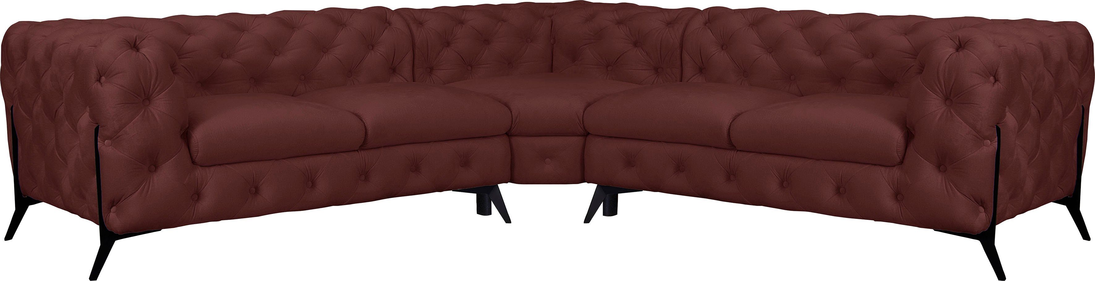 Home affaire Chesterfield-Sofa Amaury L-Form, Chesterfield-Optik, Breite/Tiefe je 262 cm, Fußfarbe wählbar