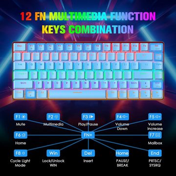 CROSS ZEBRA Regenbogen LED Hintergrundbeleuchtung Gaming-Tastatur (Anti-Ghosting-Technologie,Hochwertige Materialien maximale Präzision)