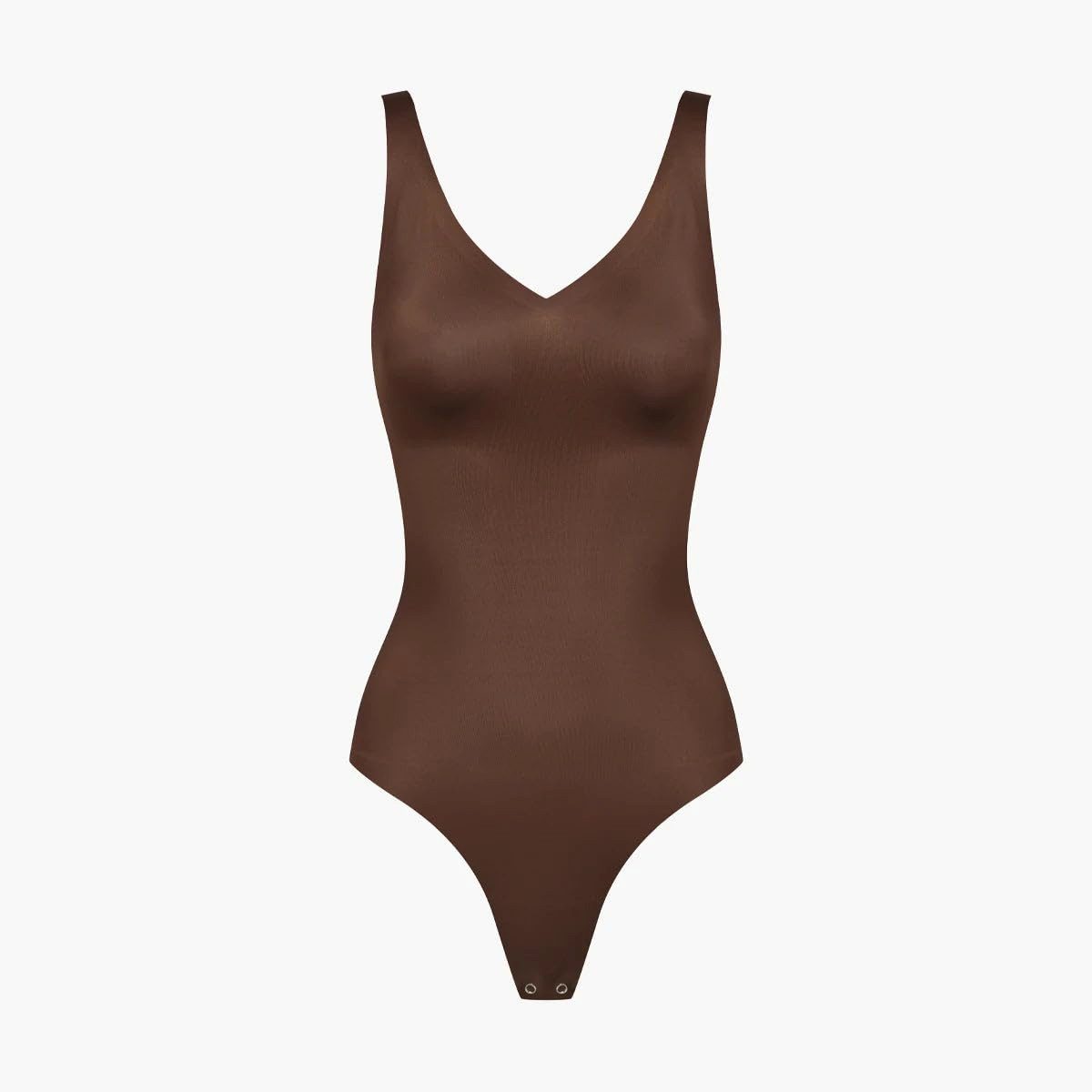cfab by creamy fabrics Miederbody Shiny Sculpting String-Body-Braun-XS (1-tlg) Figurformend