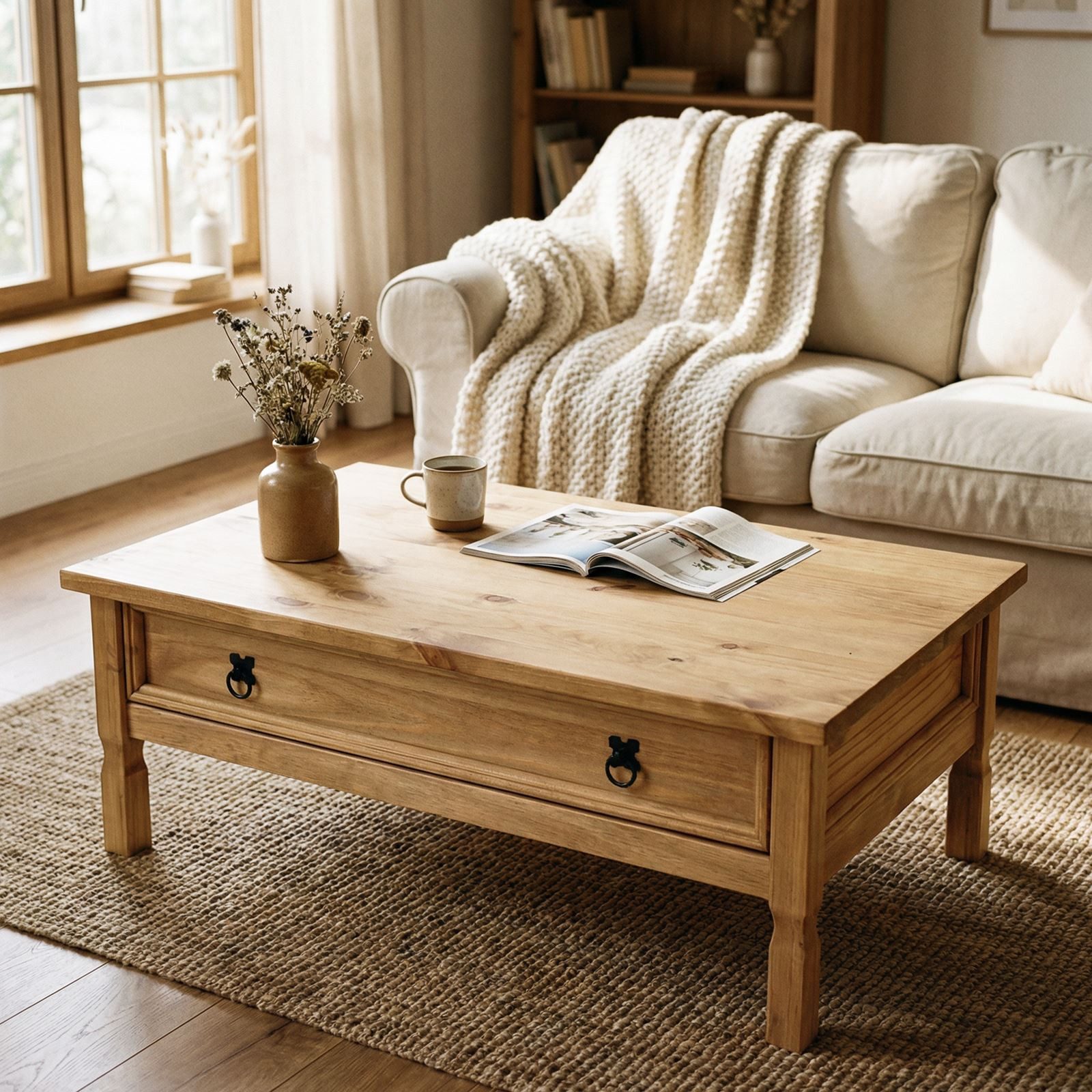 IDIMEX Couchtisch TEQUILA, Couchtisch Wohnzimmertisch Sofatisch Mexico Stil Kiefer Landhaus