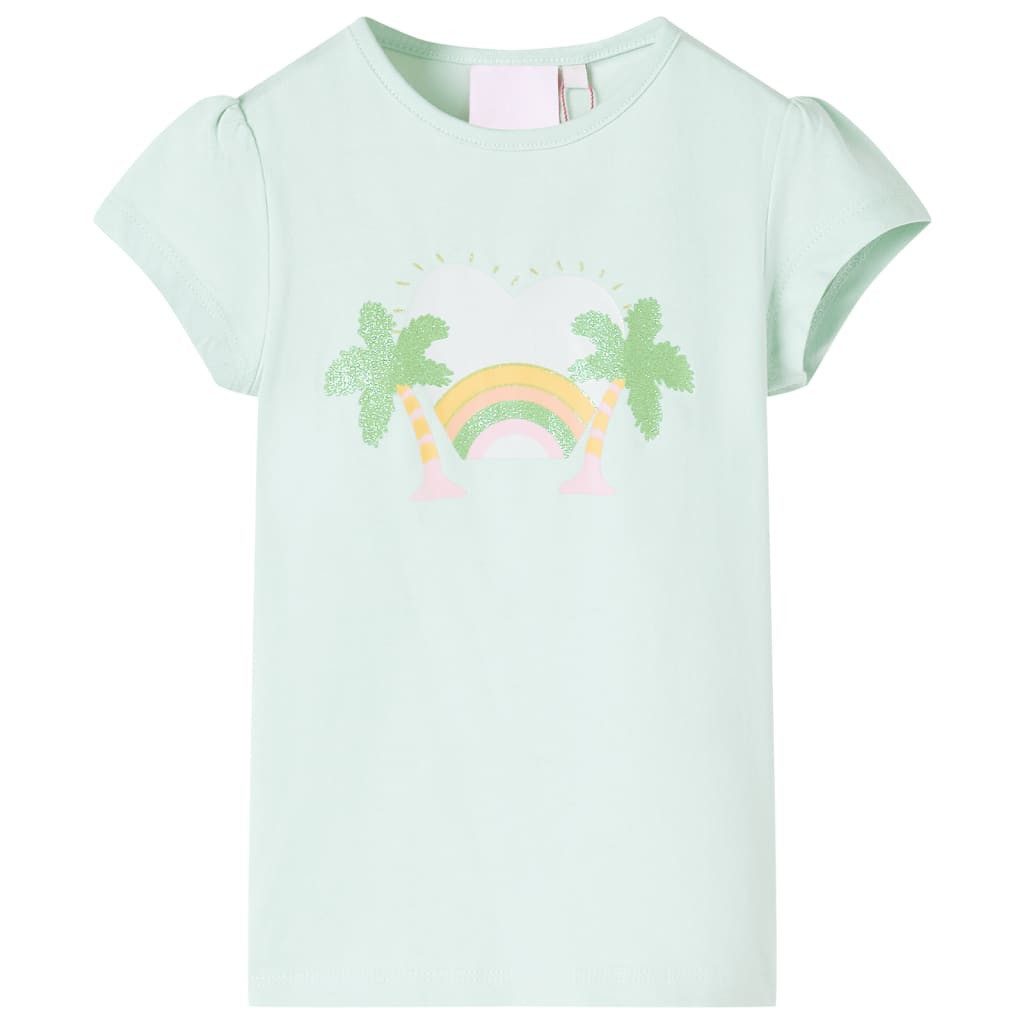 T-Shirt Kinder-T-Shirt Helles Minzgrün 128