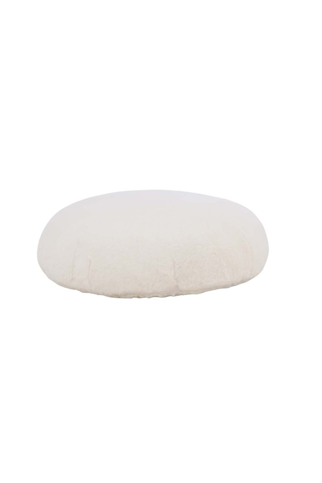 ebuy24 Pouf Ruston Pouf Wolle weiß.