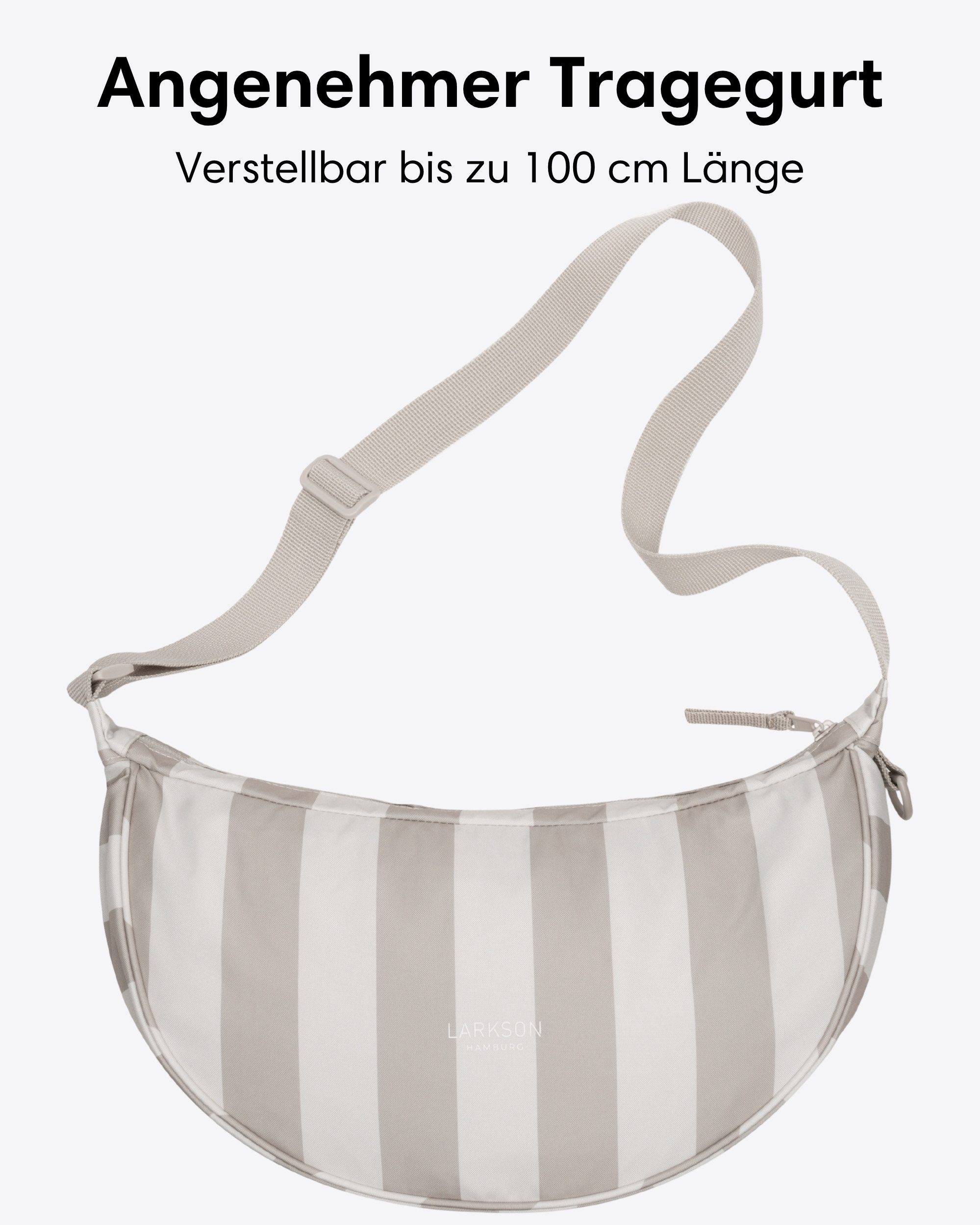 LARKSON Umhängetasche Solveig Medium Halbmondtasche für Damen und Herren, Stylische Crossbody Bag in Halbmond Form – Bild 3 von 5