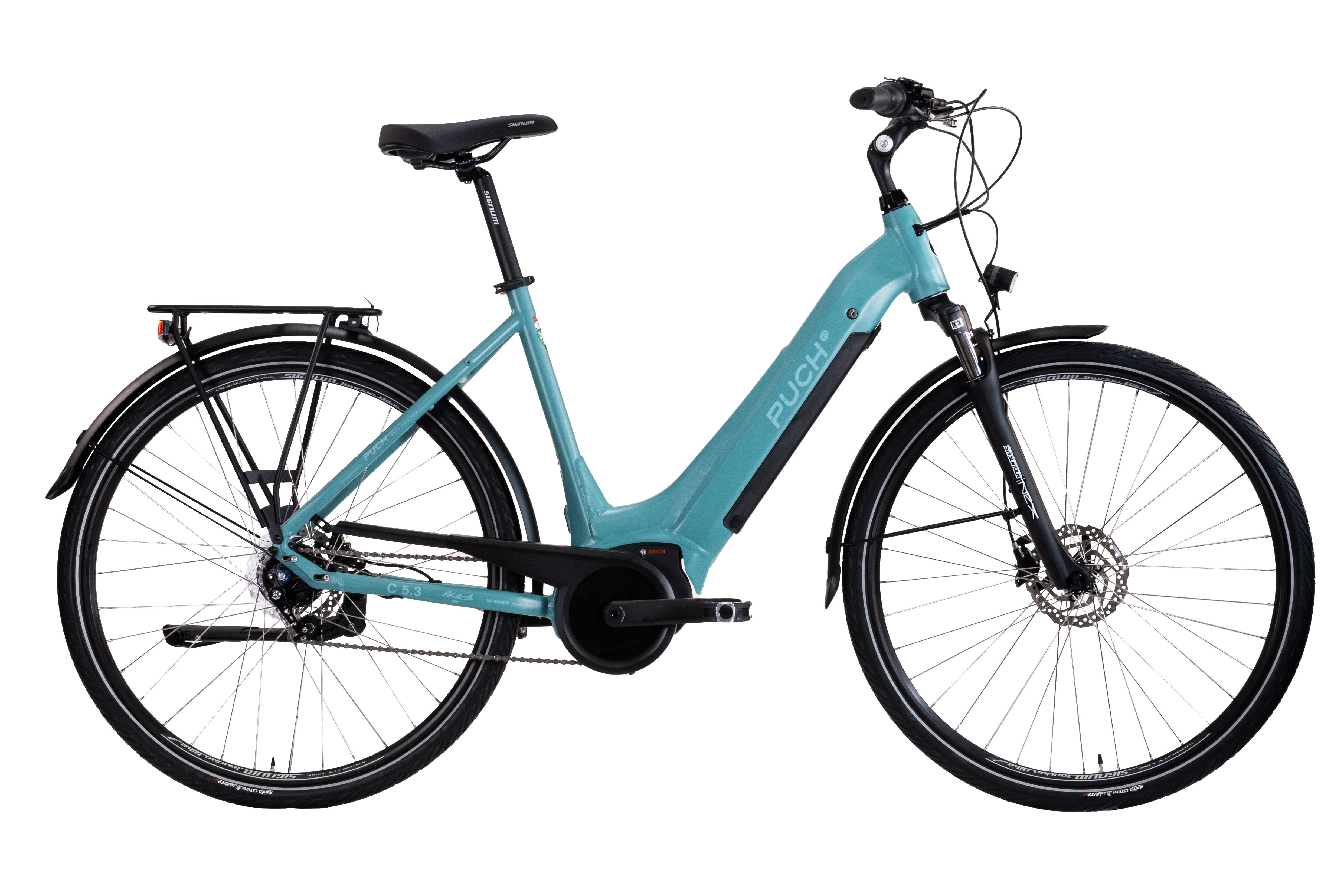 PUCH E-Bike Trekkingrad PUCH C5.3 NEXUS / BOSCH 500 Wh 28" grün 7-Gänge, 7 Gang Shimano Nexus Schaltwerk, Nabenschaltung, Mittelmotor, 500 Wh, BOSCH PERFORMANCE LINE 36 V/250 W, Mittelmotor