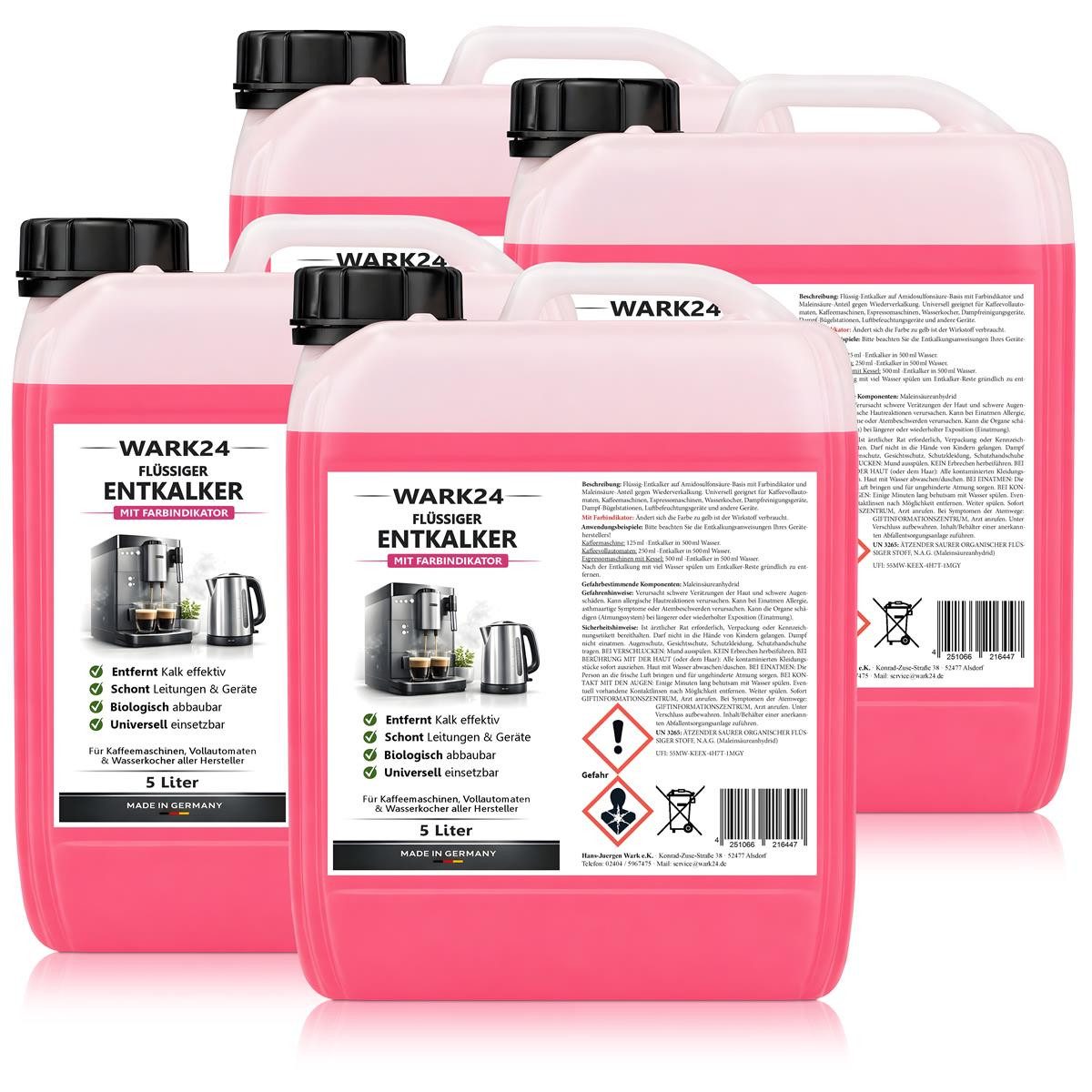 Wark24 Wark24 Flüssig Entkalker 5 Liter für Kaffeevollautomat wie Saeco uvm. Entkalker