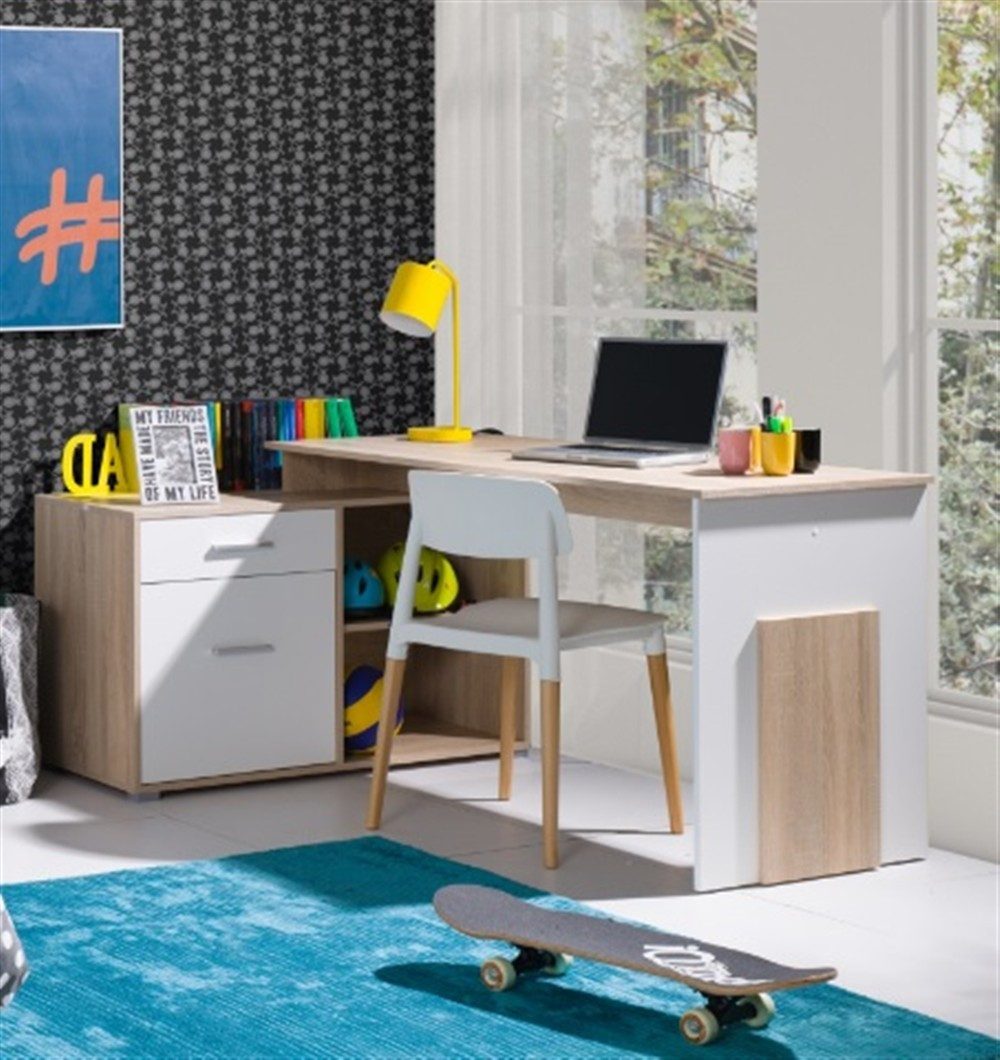 Masseno Schreibtisch GARDA 167,5 x 76 cm mit 1 Schubladen und 1 Türen Eiche Sonoma