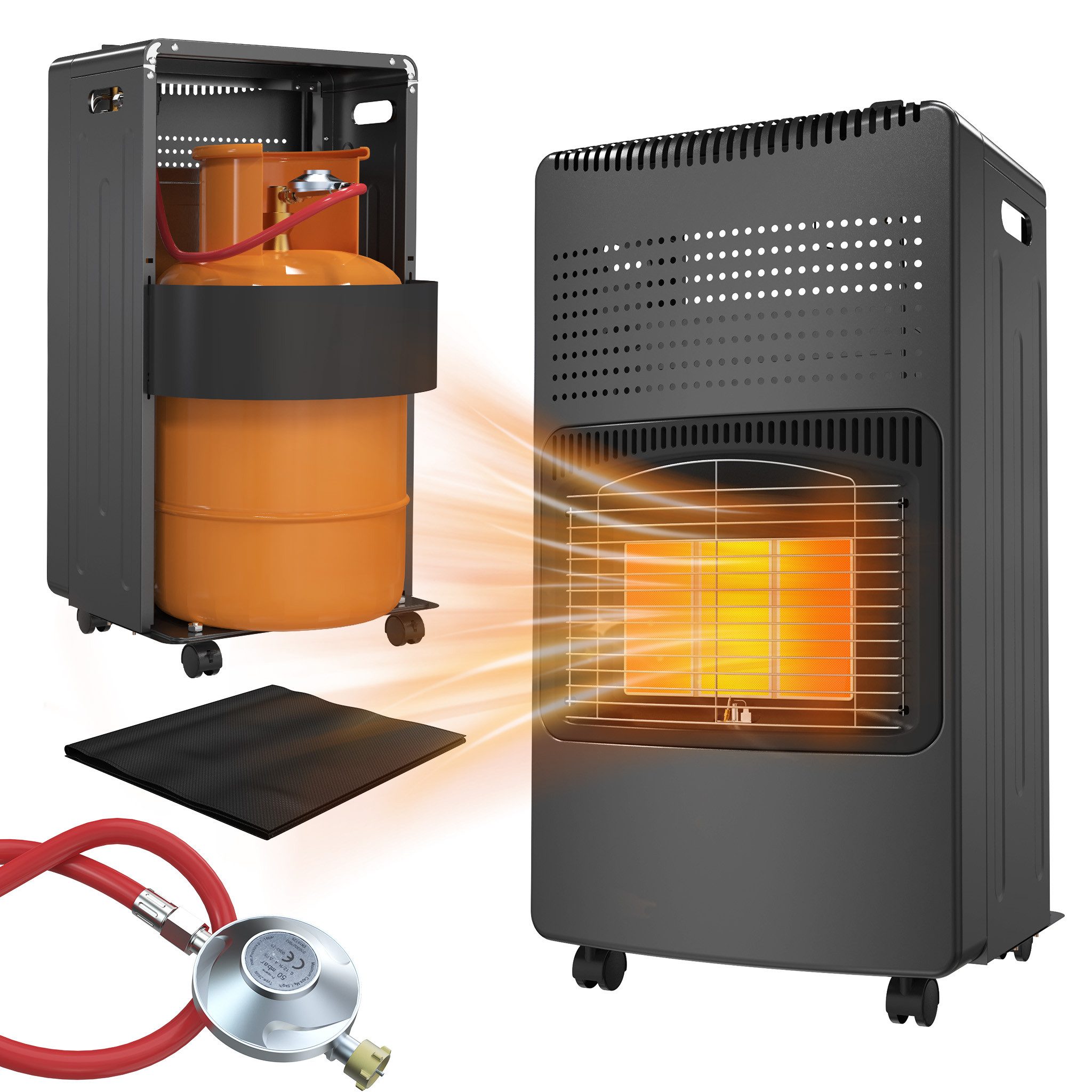 FIVMEN Heizgerät 4200W Gasheizung für Innenräume Druckregeler Gasheizer, Ga günstig online kaufen