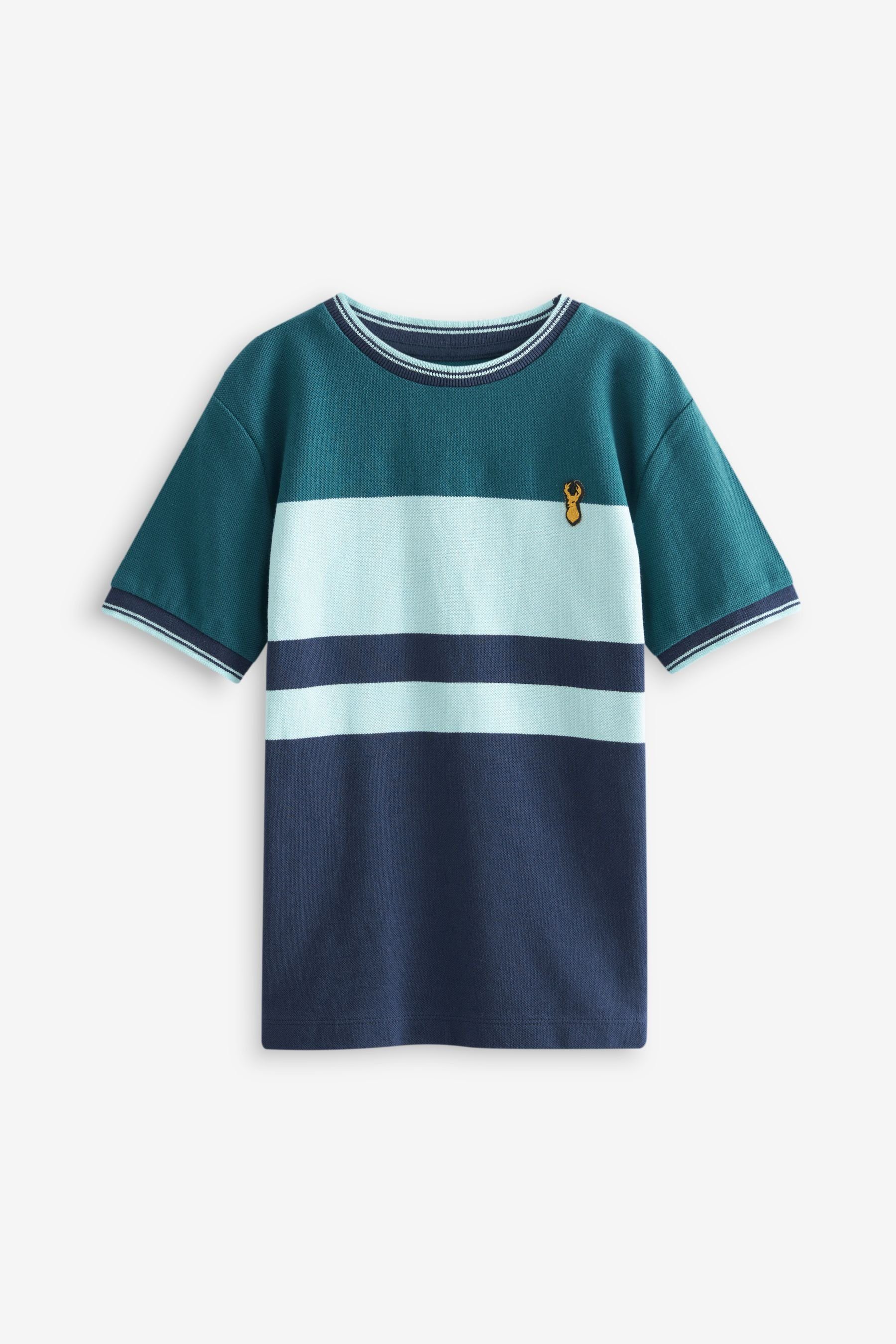 Next T-Shirt Blue (1-tlg) Teal T-Shirt Blockfarben in