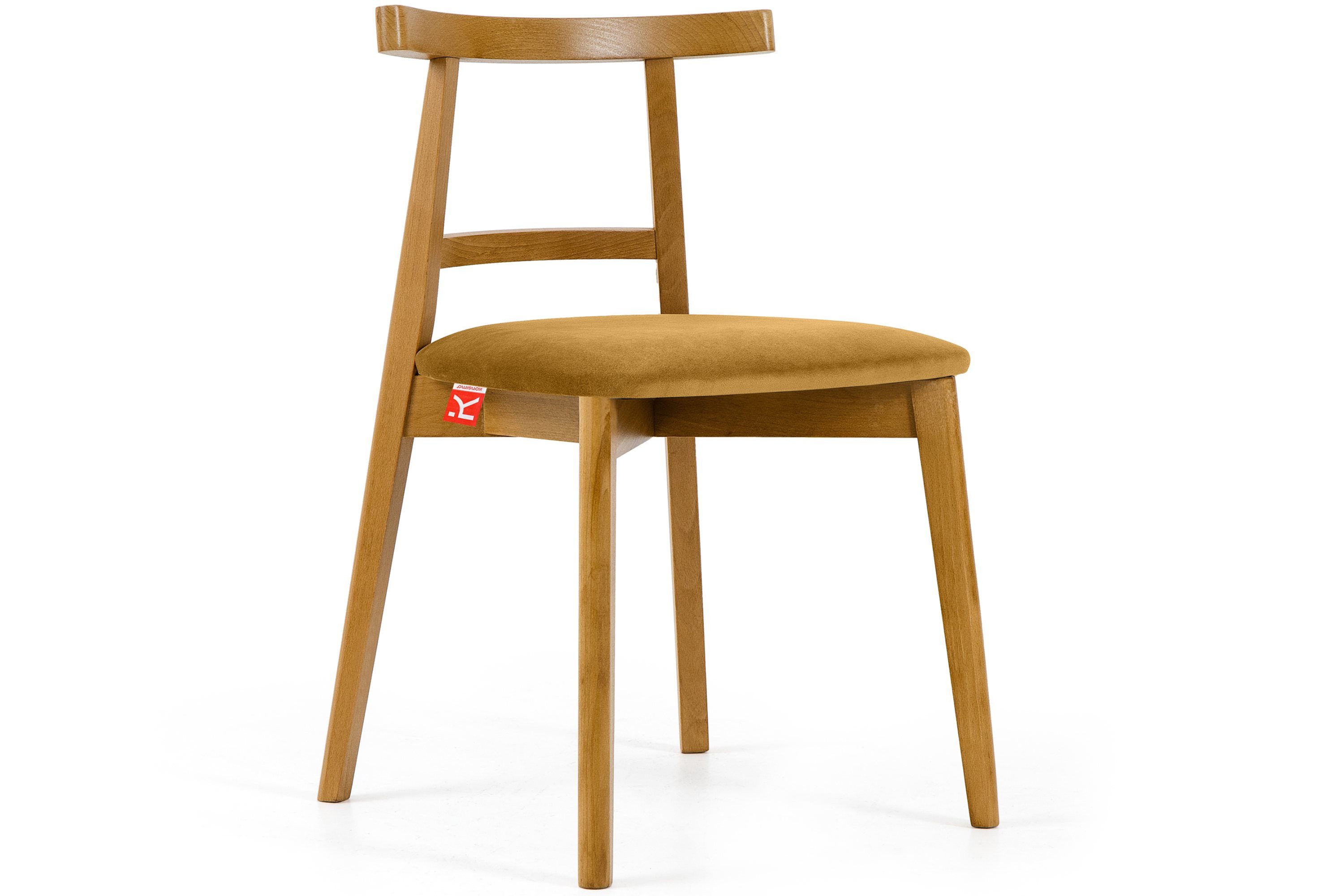 KONSIMO® Holzstuhl Esstischstühle LILIO, Holzstühle, Polsterstühle 2 St., Japandi, hergestellt in der EU, fertigmontiert, Buchenholzrahmen, Eiche hell