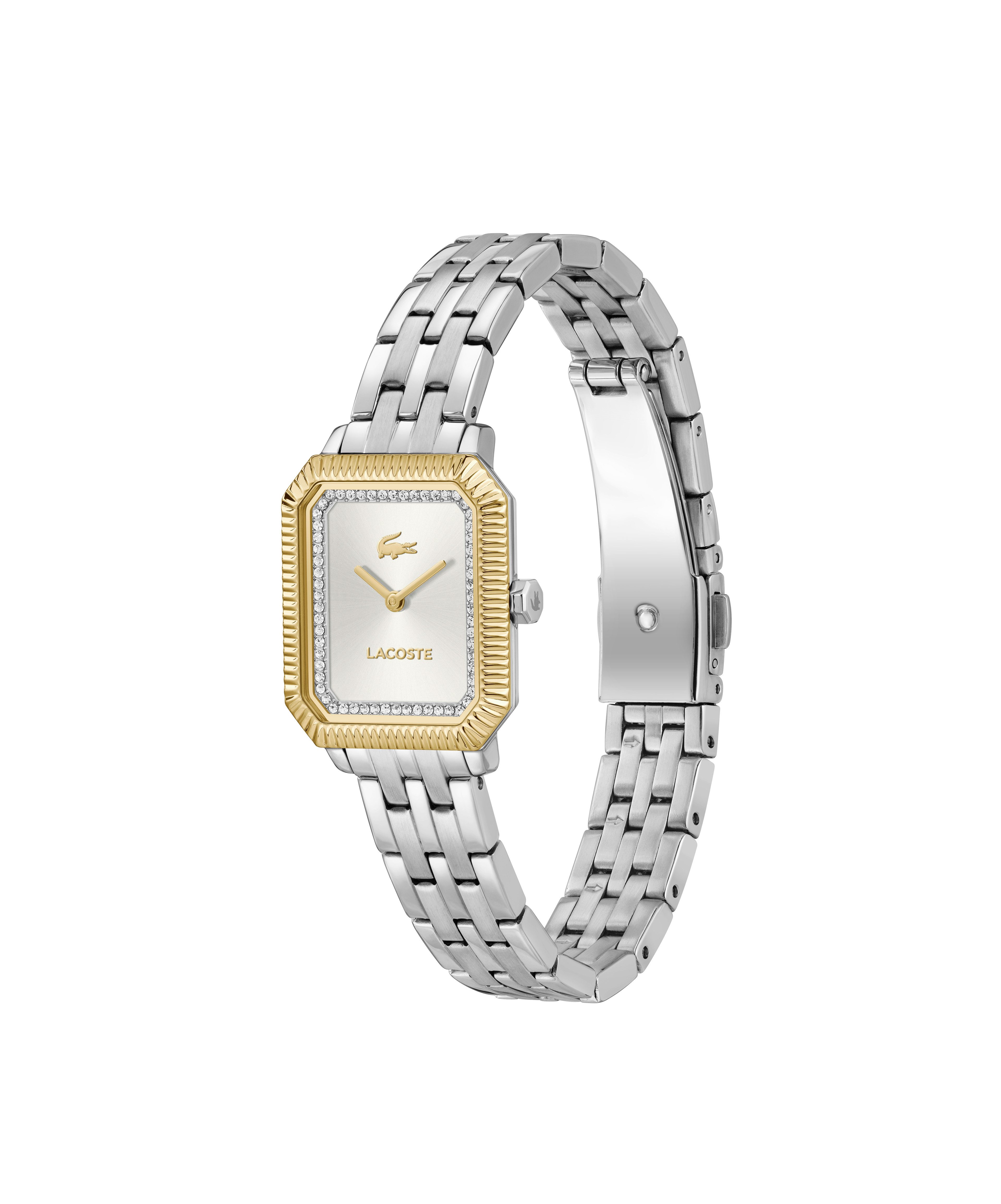 Lacoste Quarzuhr LACOSTE PARISIENNE 2001518, Armbanduhr, Damenuhr, Edelstahlarmband, analog, Glaskristalle