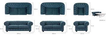 JVmoebel Chesterfield-Sofa Luxus Türkis Sofagarnitur Chesterfield Set 3+2+1 Modern Neu, Made in Europe