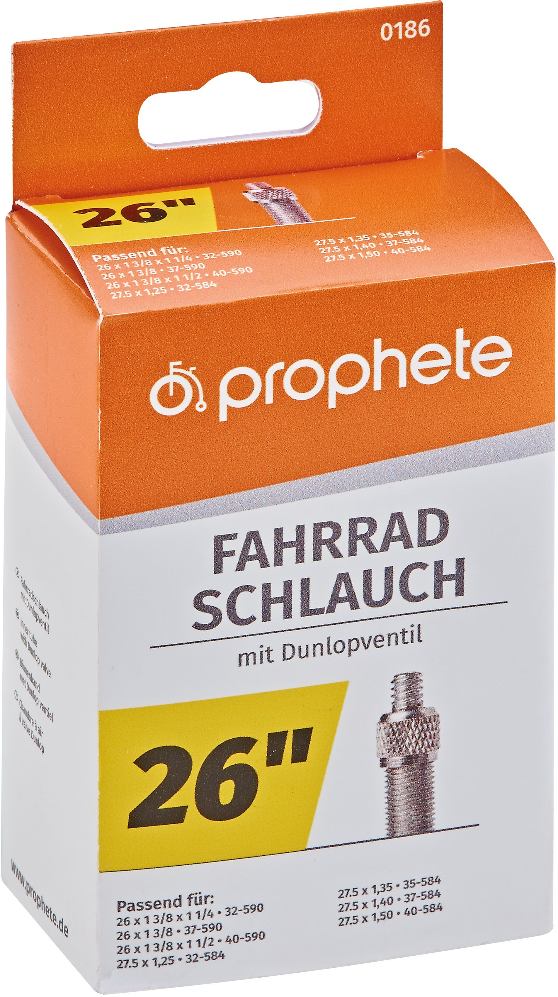 Zoll 3/8 Fahrradschlauch 1 (32/37-559/590) (66,04 - 26 Fahrradschlauch, Prophete cm), 26 x 1/4 1