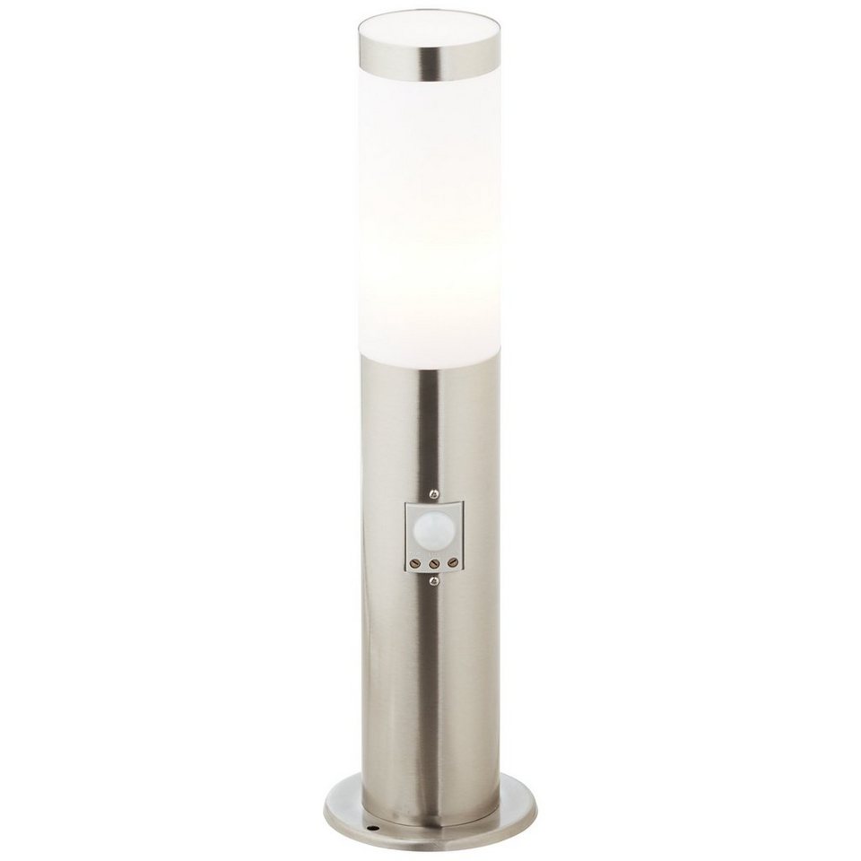 Lightbox Außen-Stehlampe, Bewegungsmelder, Geeignet für LED-Leuchtmittel,  Außen Sockelleuchte, 45 cm Höhe, Bewegunsmelder, E27, IP44, Metall