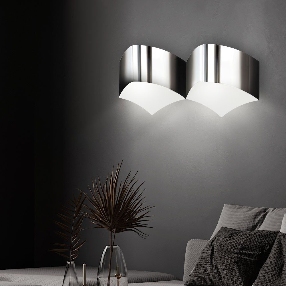 WOFI LED Wandleuchte, Leuchtmittel nicht inklusive, Wandleuchte Wandlampe 2 Flammig G9 Chrom Wohnzimmerleuchte Flur