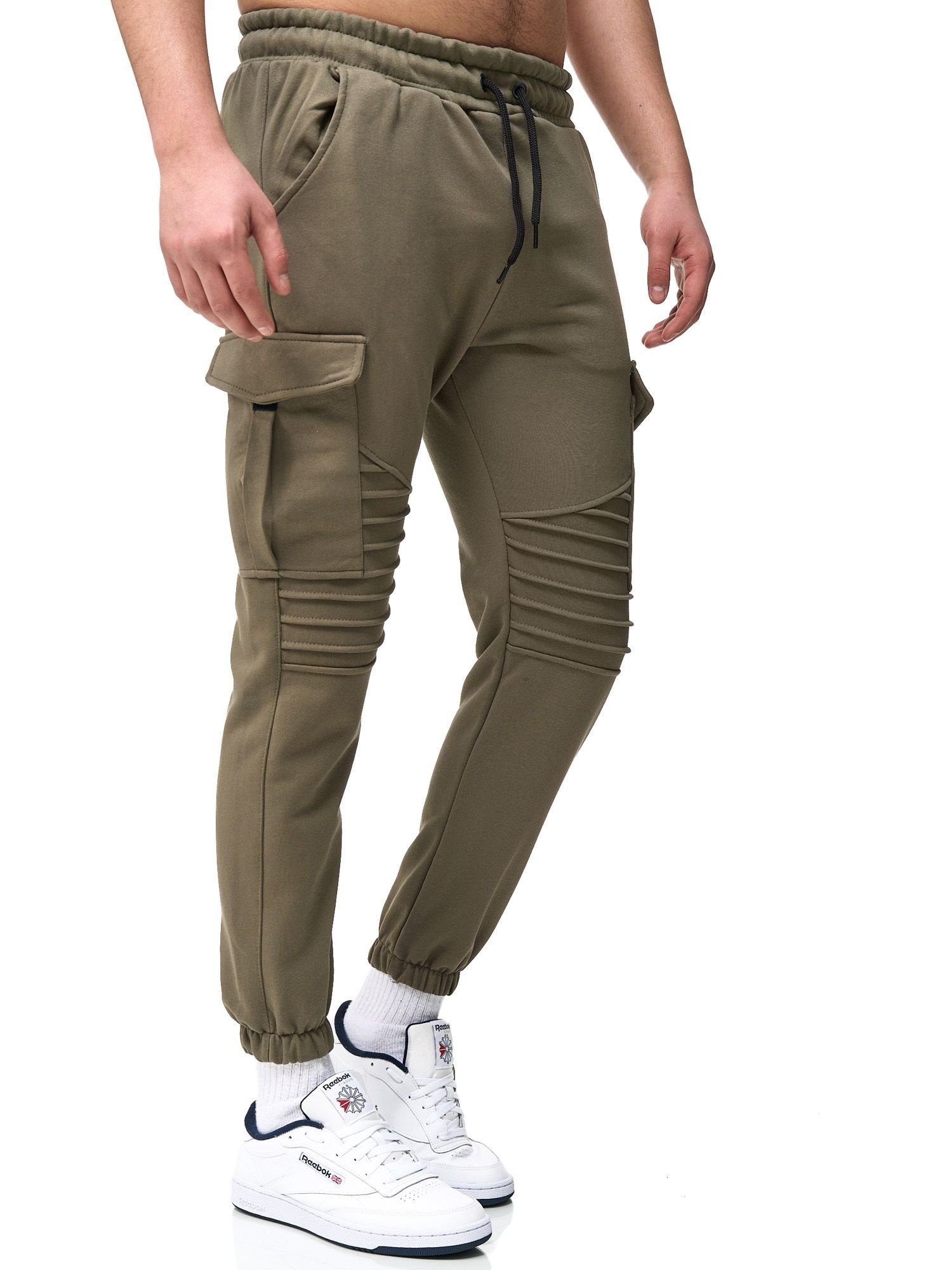 John Kayna Jogginghose Herren Jogginghose Cargo Sweatpants Sport hose Männer Trainingshose (Sporthose Trainingshose Sweatpants, 1-tlg) Fitness Freizeit Casual Grün