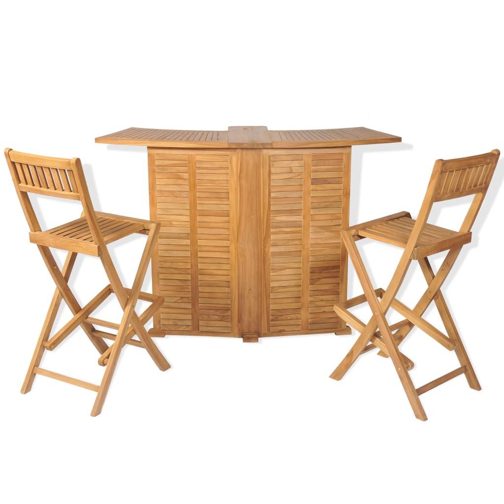 furnicato Bar-Set Stylisches Naturholz 155 x 53 x 105 cm Braun