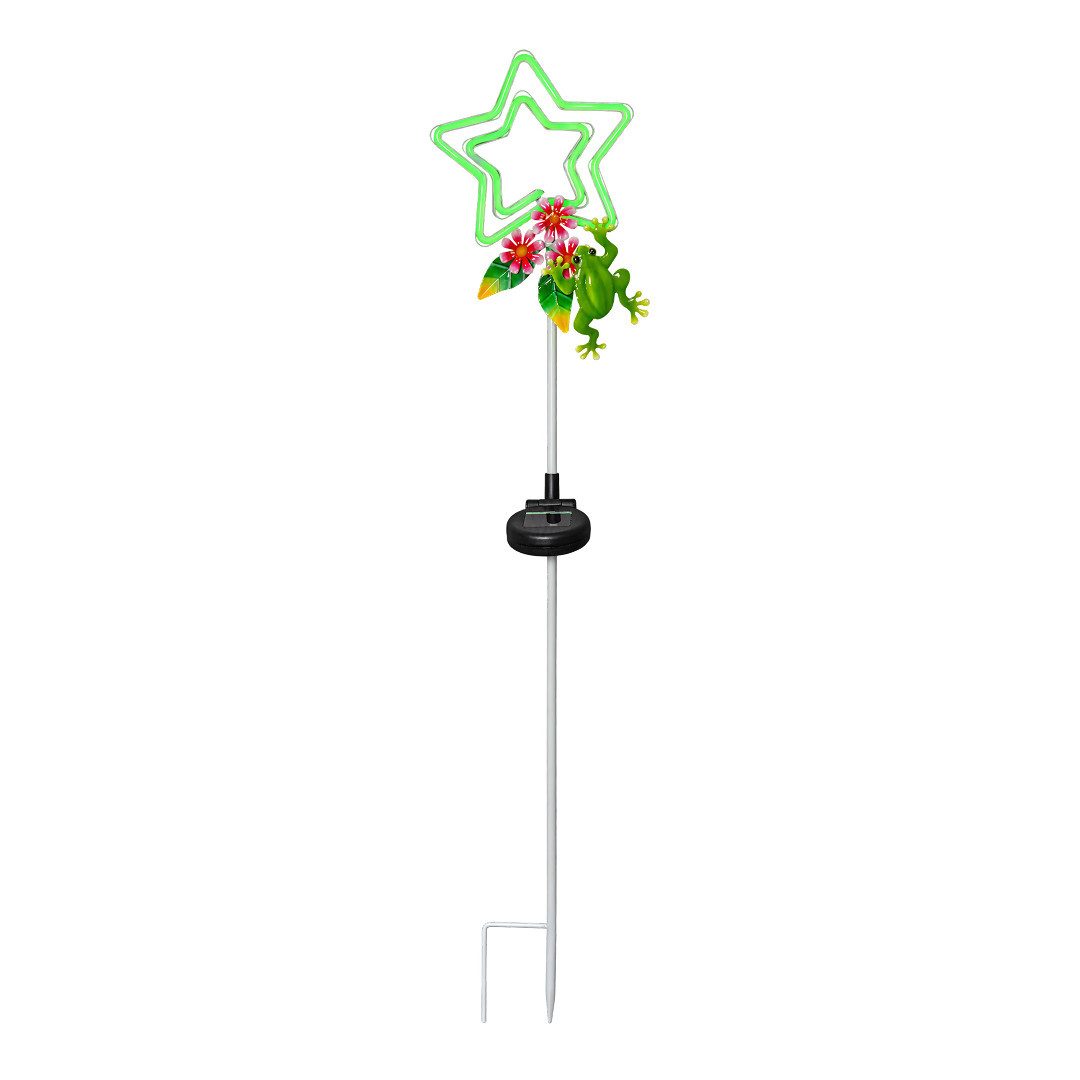 STAR TRADING LED Solarleuchte Linny Star, 104 warmweiße Lichtpunkte – Die schwarze LED-Gartenkugel setzt dekorat