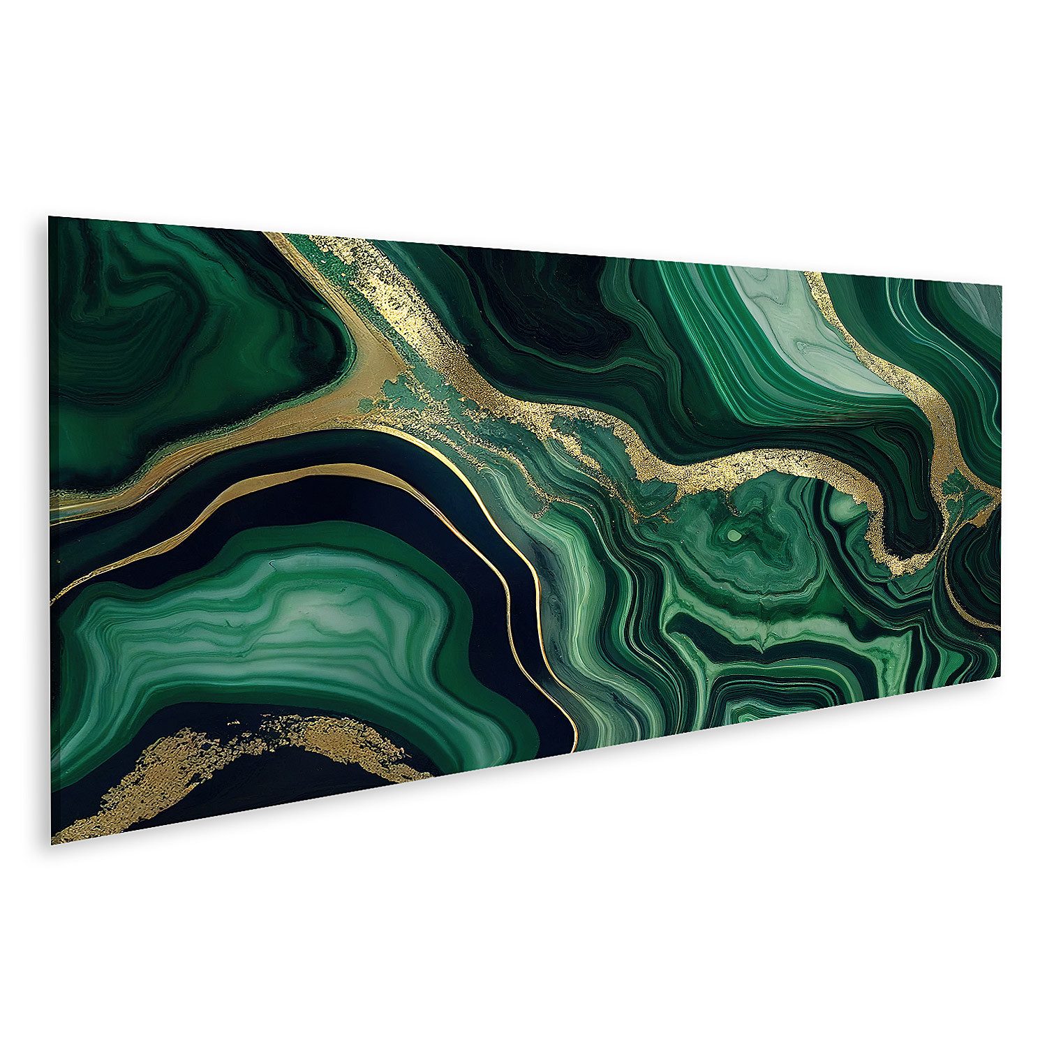 islandburner Leinwandbild Geode Texturen Hintergründe Grün Gold Bilder