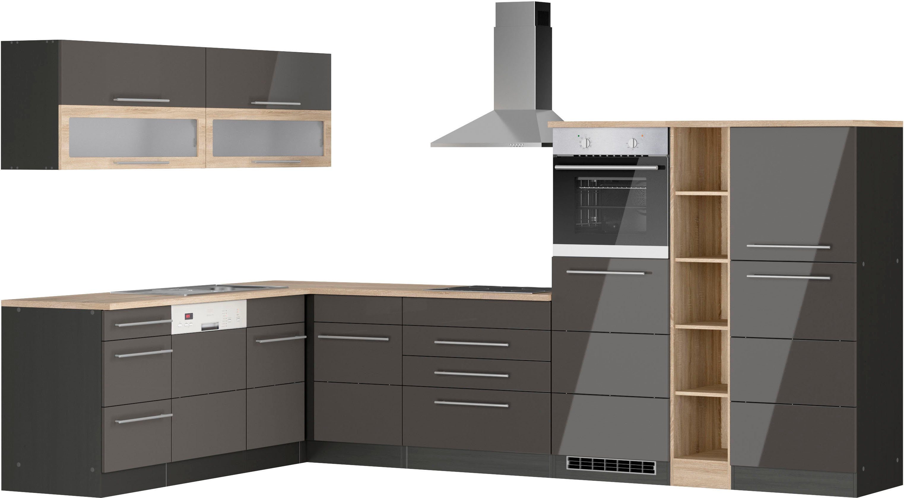 KOCHSTATION Winkelküche KS-Wien, Stellbreite 220 x 340 cm, wahlweise mit E-Geräten