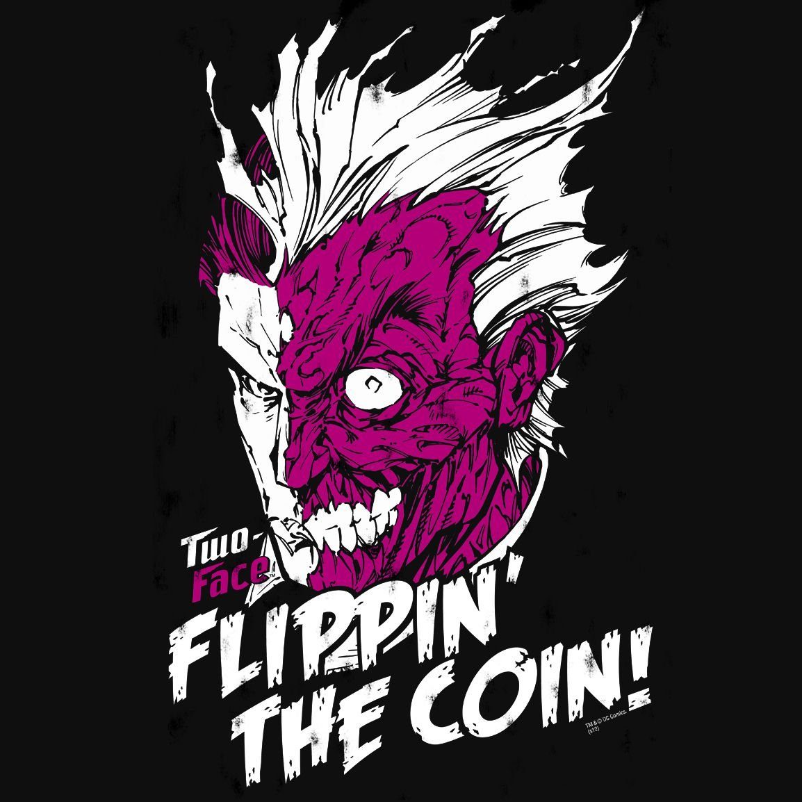 Herren Shirts LOGOSHIRT T-Shirt Two Face - Flippin- The Coin mit tollem Two Face-Print