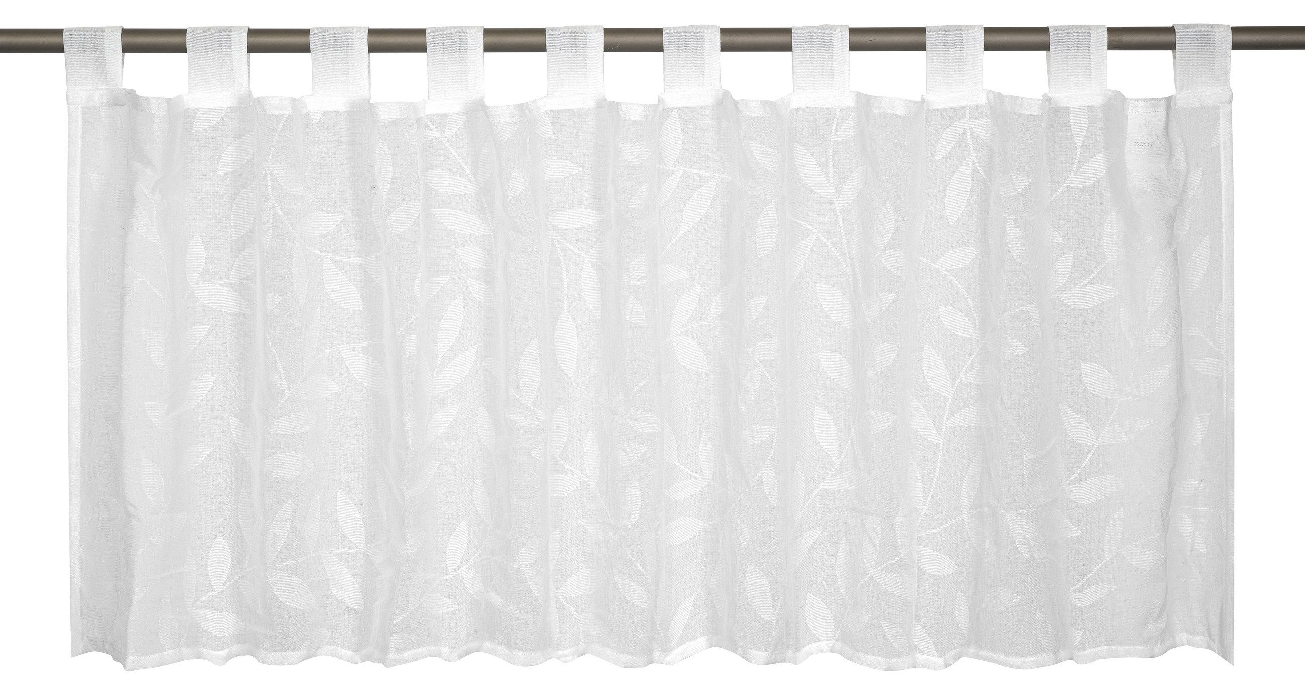 Scheibengardine Bistrogardinen mit Schlaufen Willow weiß 48x140cm