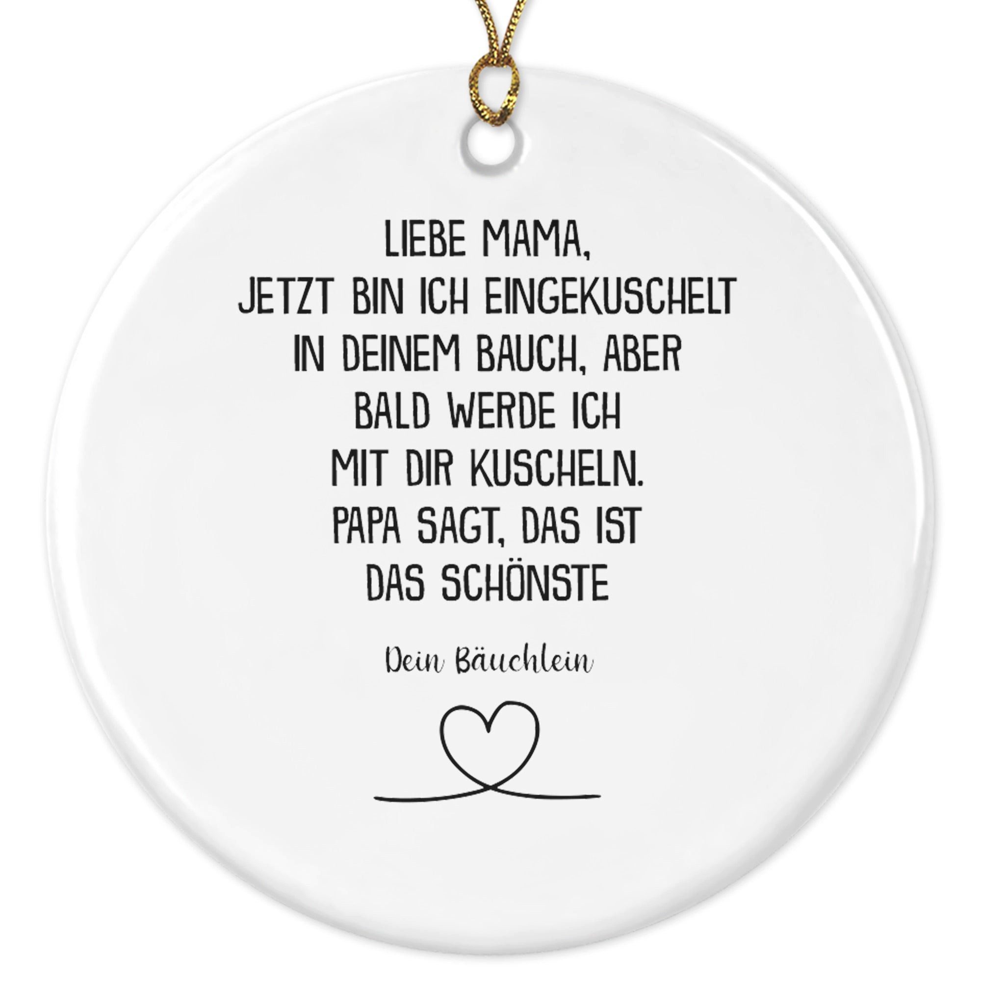 22Feels Weihnachtsbaumkugel Weihnachtsdeko Schwangerschaft Geschenk Werdende Mama To Be Anhänger, MADE IN GERMANY, KERAMIK
