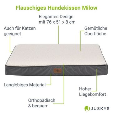 Juskys Tierbett Milow, Sherpa Fleece, Polyester, Orthopädisches Hundekissen mit waschbarem Bezug