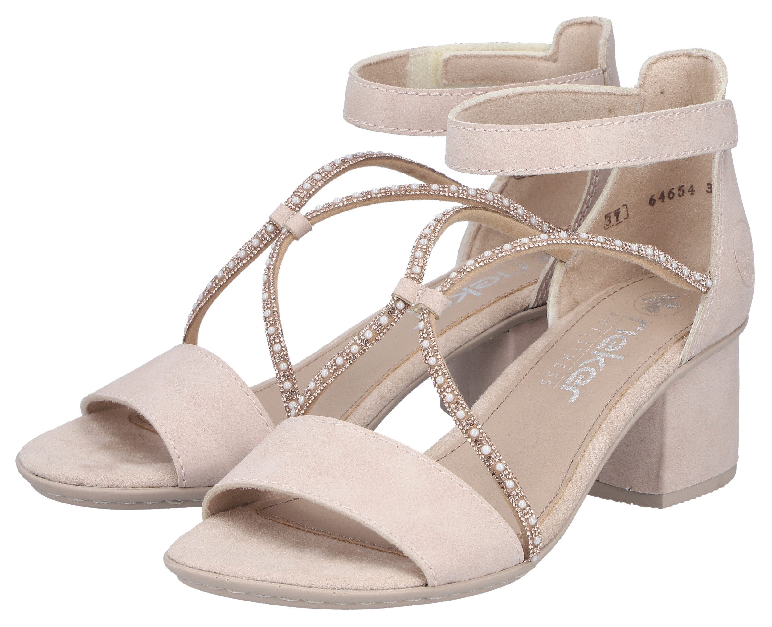Rieker Sandalette Sommerschuh, Sandale, Blockabsatz, mit praktischem Klettverschluss