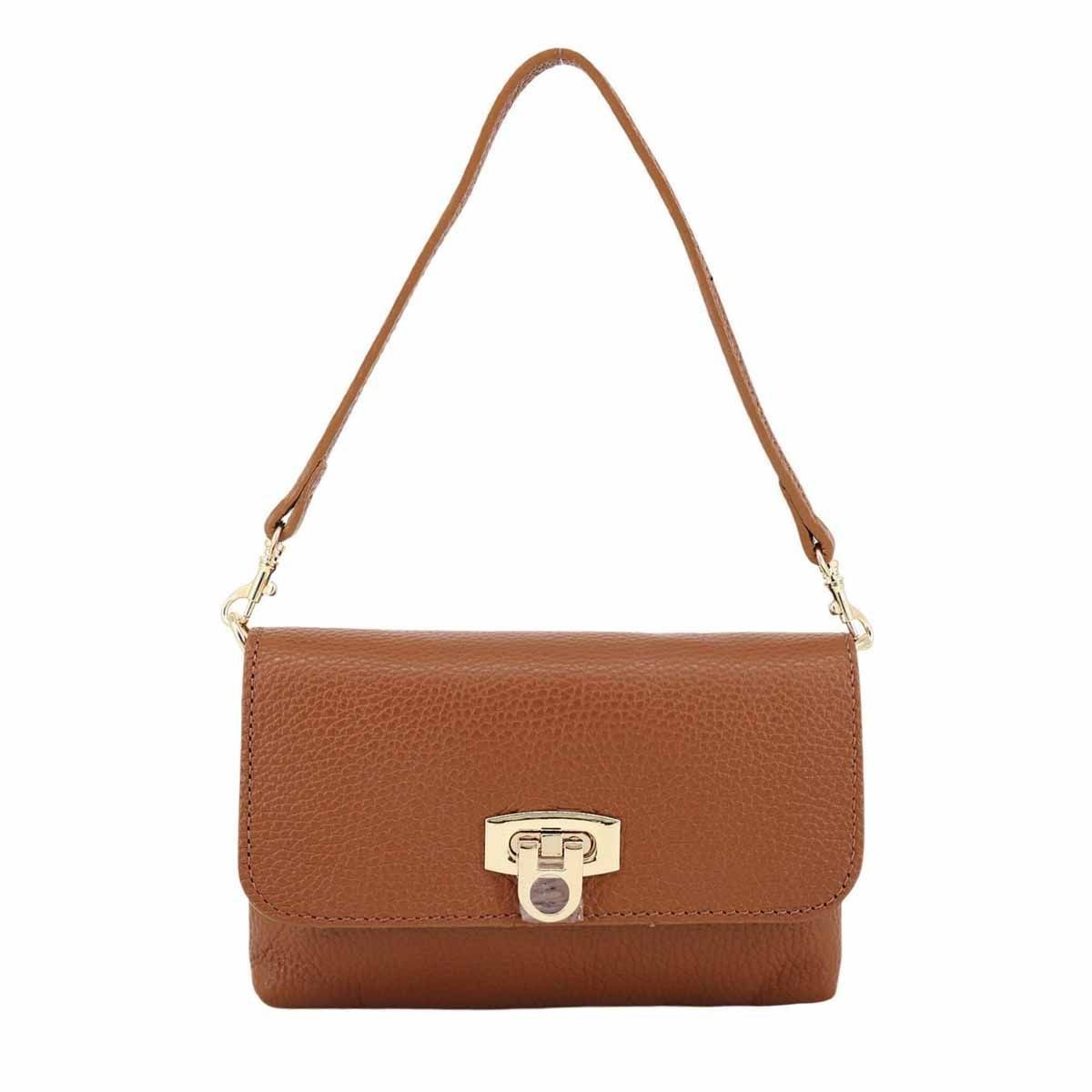 ITALYSHOP24 Schultertasche Made in Italy Damen Leder Tasche Mini Bag Ketten günstig online kaufen