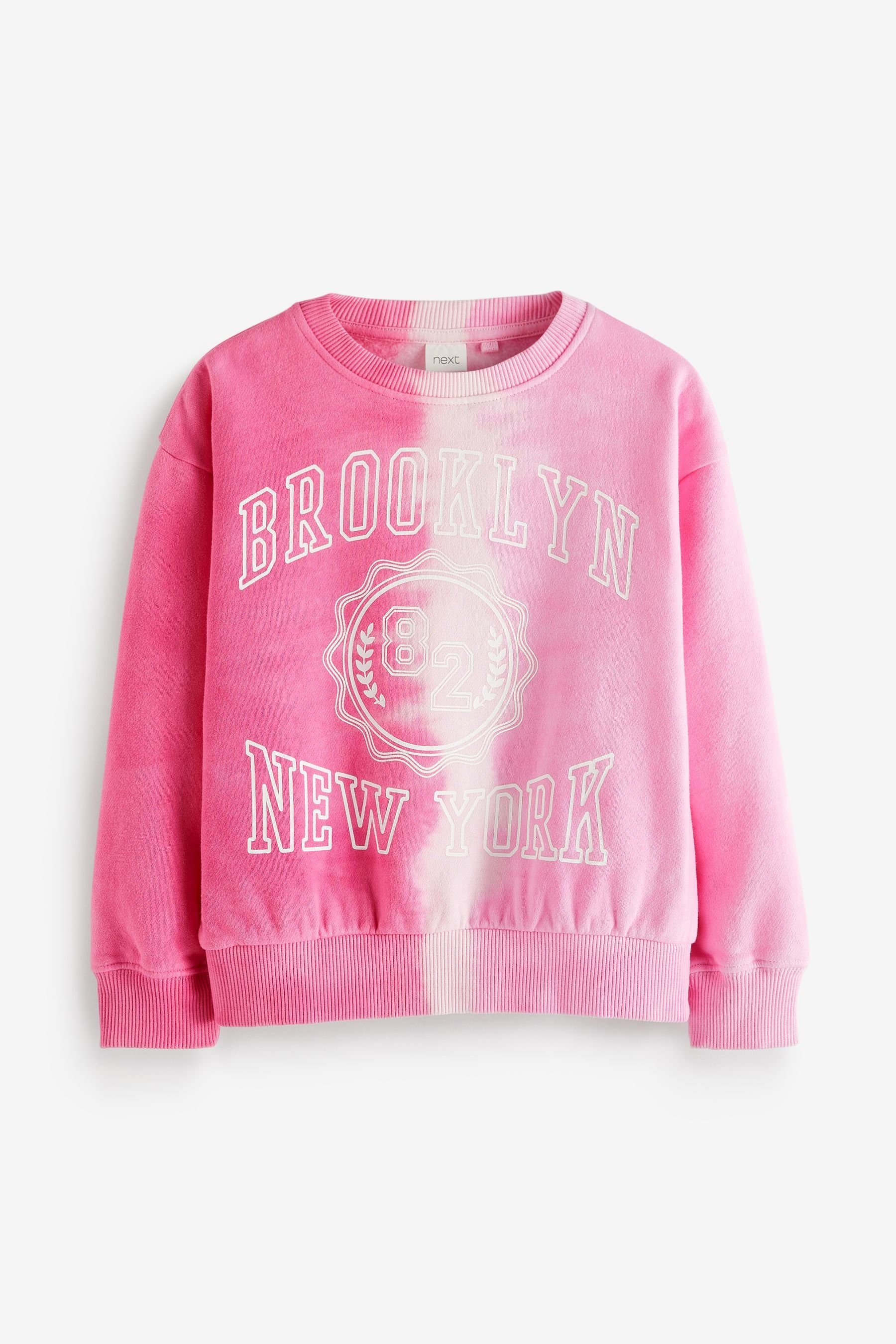 Next Sweatshirt Sweatshirt Pink (1-tlg) Tie Dye mit Rundhalsausschnitt