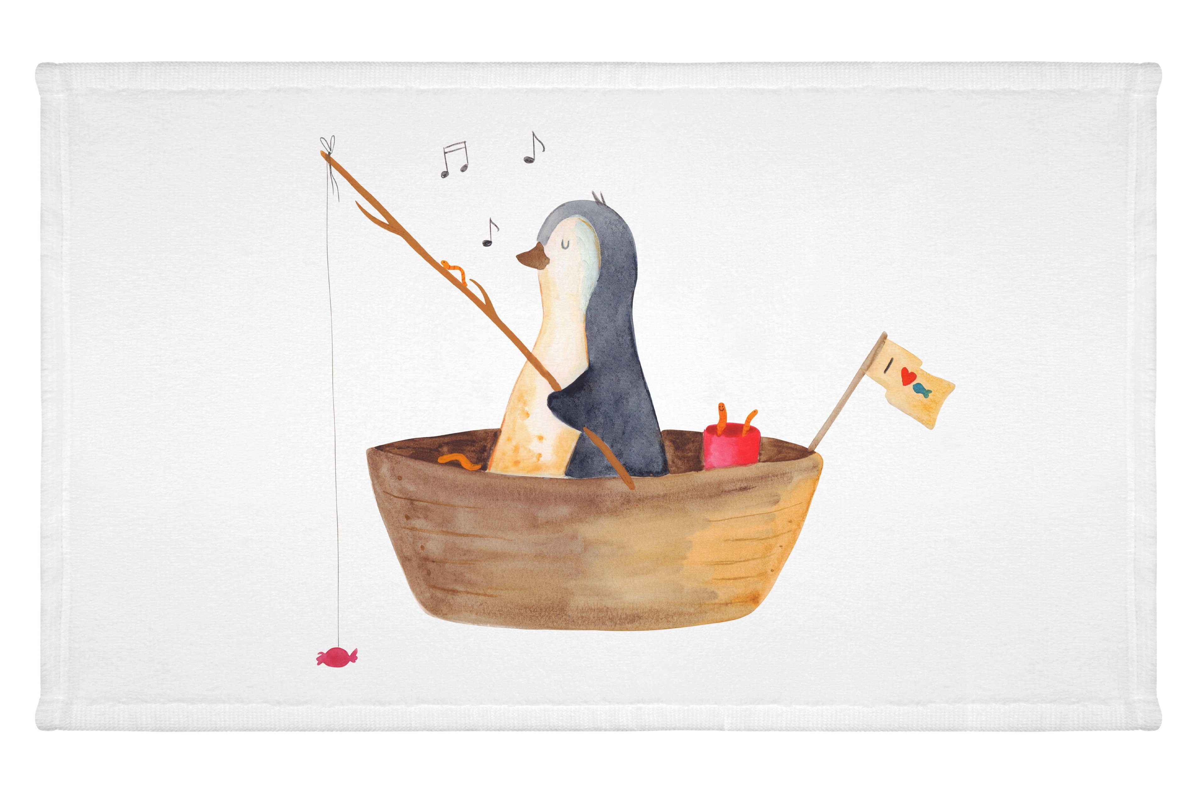 - Handtuch & Weiß Handt, Angelboot - Pinguin (1-St) Panda Kinder Geschenk, Mr. Frottier, Mrs. Pinguine,