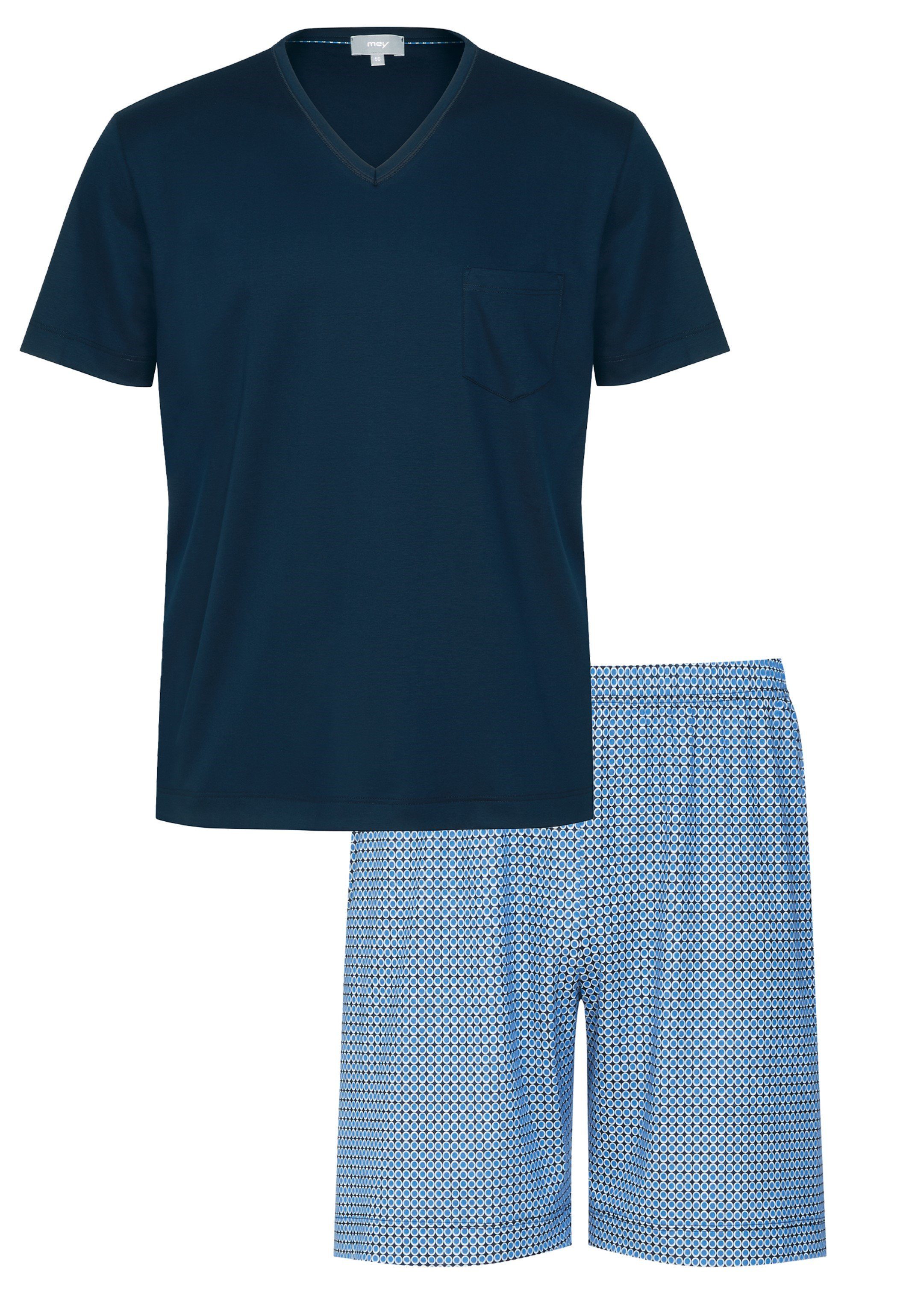 Mey Komfortbund Pedro San tlg) Brusttasche, (Set, Lounge Schlafanzug Pyjama - Nightwear 2 Basic - Baumwolle Mit