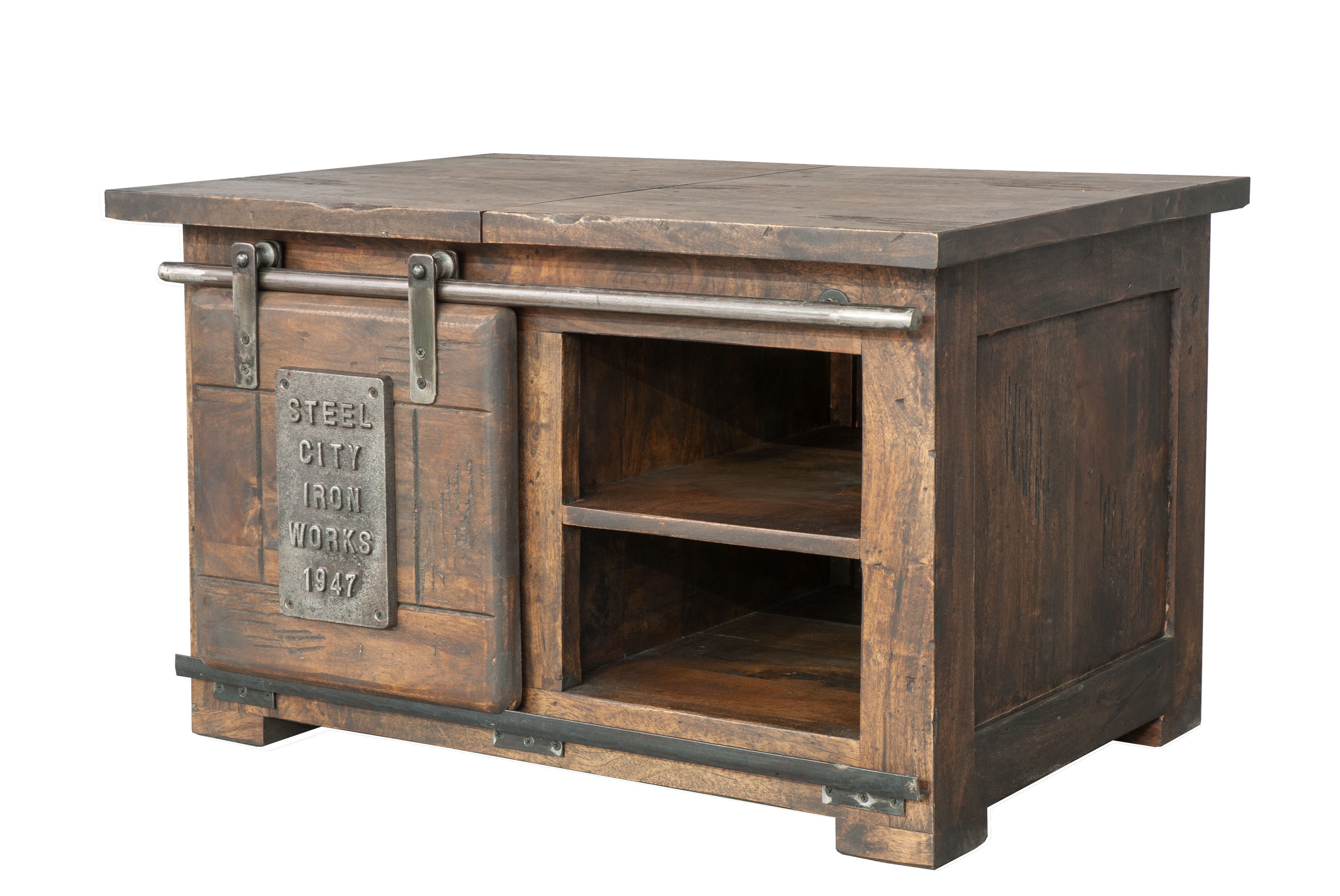 Woodroom Truhentisch Pali (Mango massiv gewachst dunkelbraun lackiert 76x45 günstig online kaufen