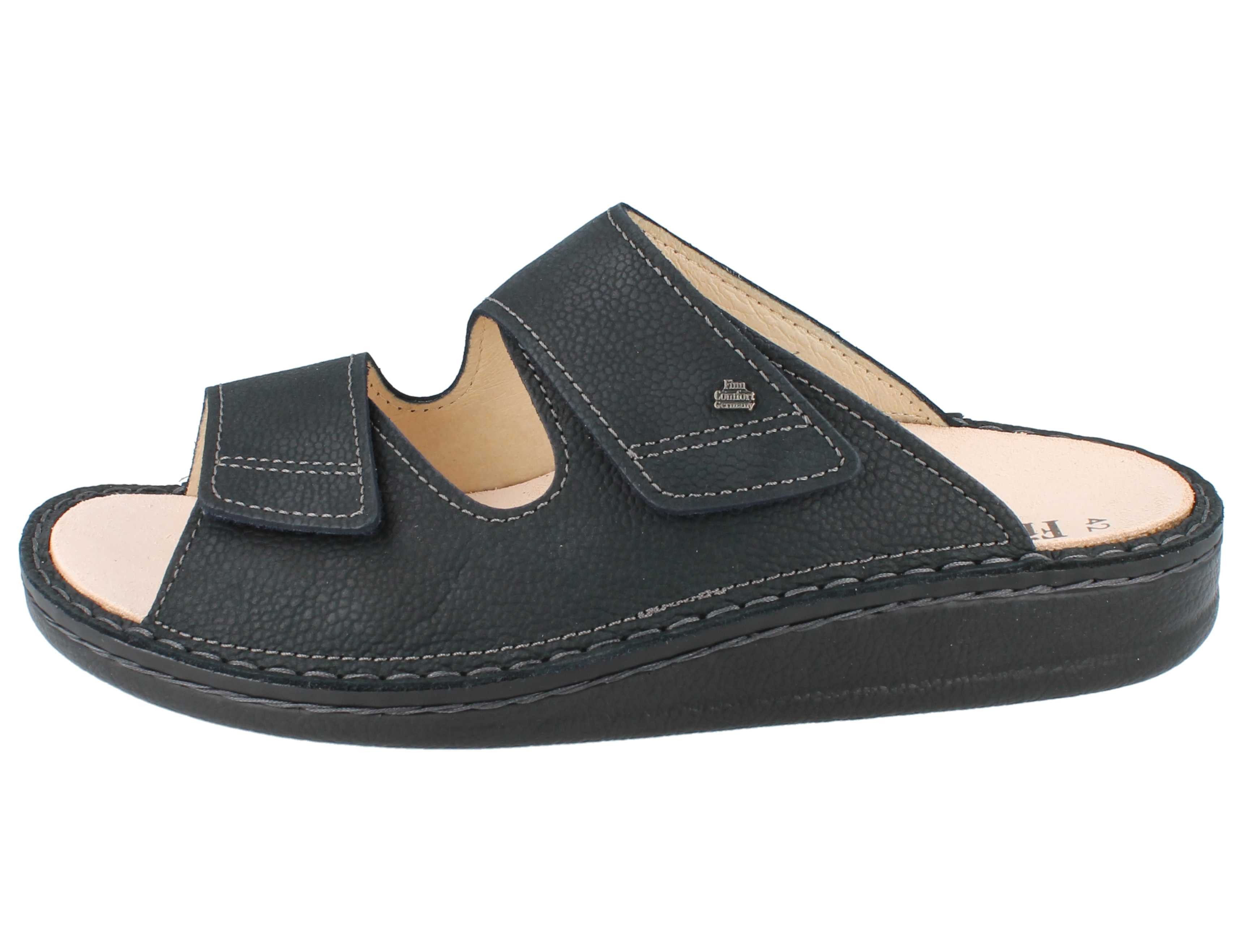 Finn Comfort FINN COMFORT Riad Herren Pantolette atlantic blau Nubukleder - Größe: Hausschuh Wechselfußbett