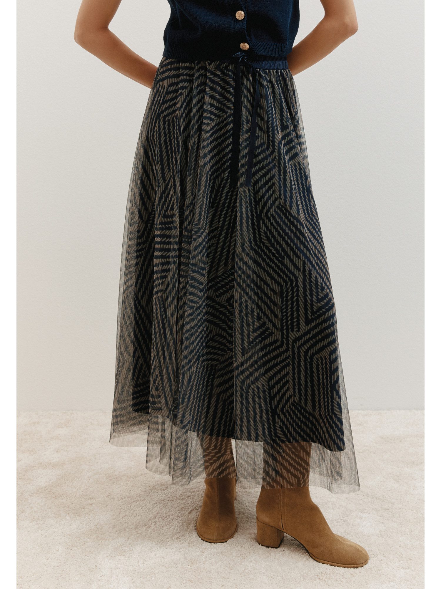 MORE&MORE A-Linien-Rock Maxi-Schlupfrock Plissée günstig online kaufen