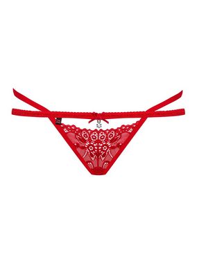 Obsessive String String rot mit Schmuck Thong Slip Dessous Spitze (einzel, 1-St)