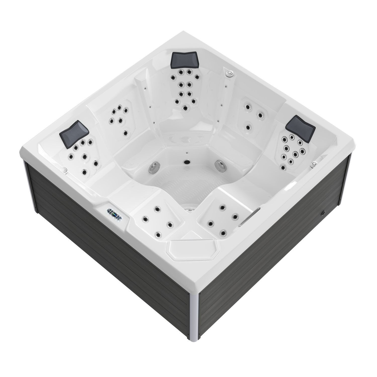 TroniTechnik Whirlpool Outdoor Whirlpool PANAREA weiß 210x210, integrierte Heizung, Massage, Led