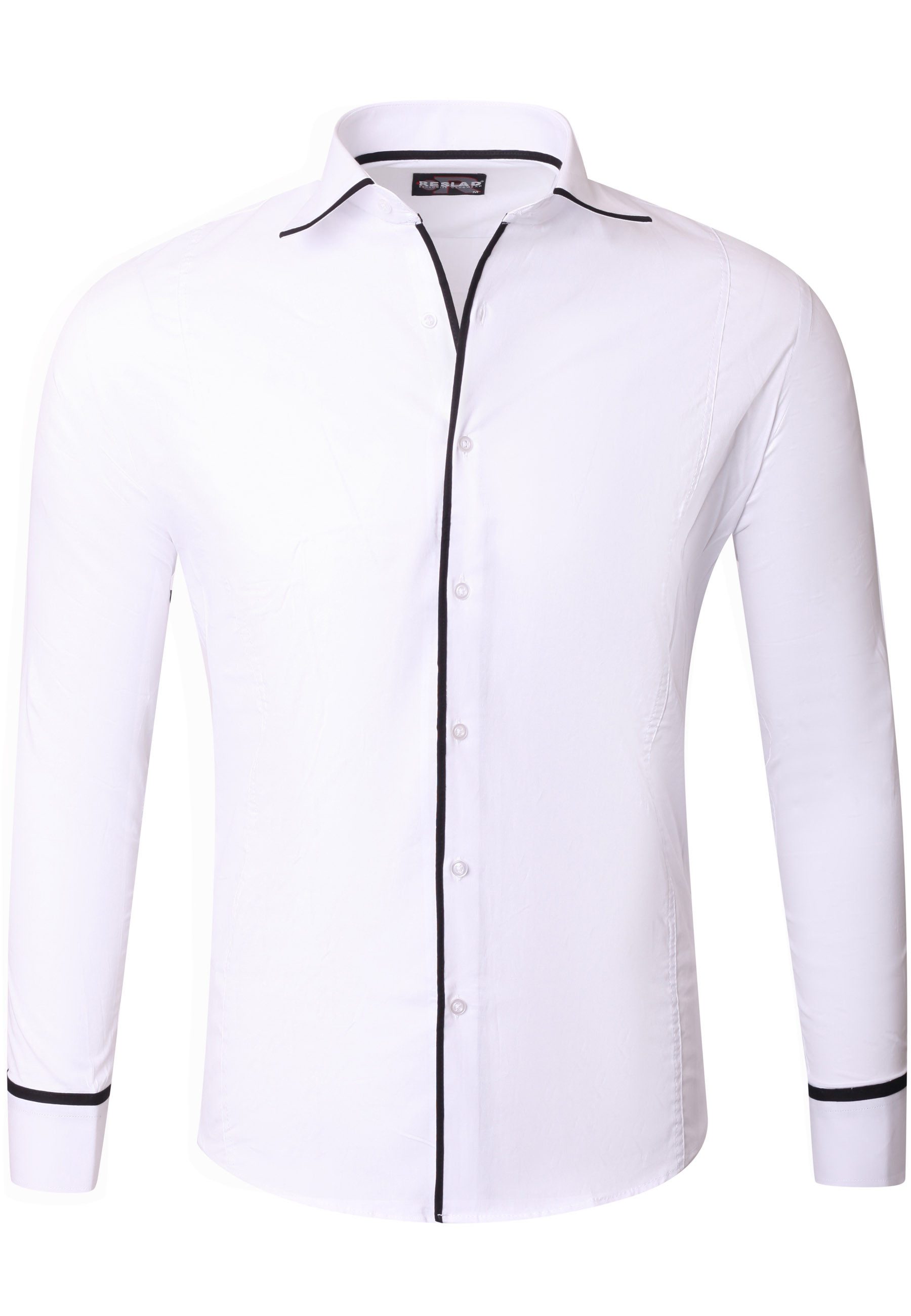 Reslad Langarmhemd Reslad Herren Hemd Madison Langarm RS-7118 (3-tlg., Herr günstig online kaufen