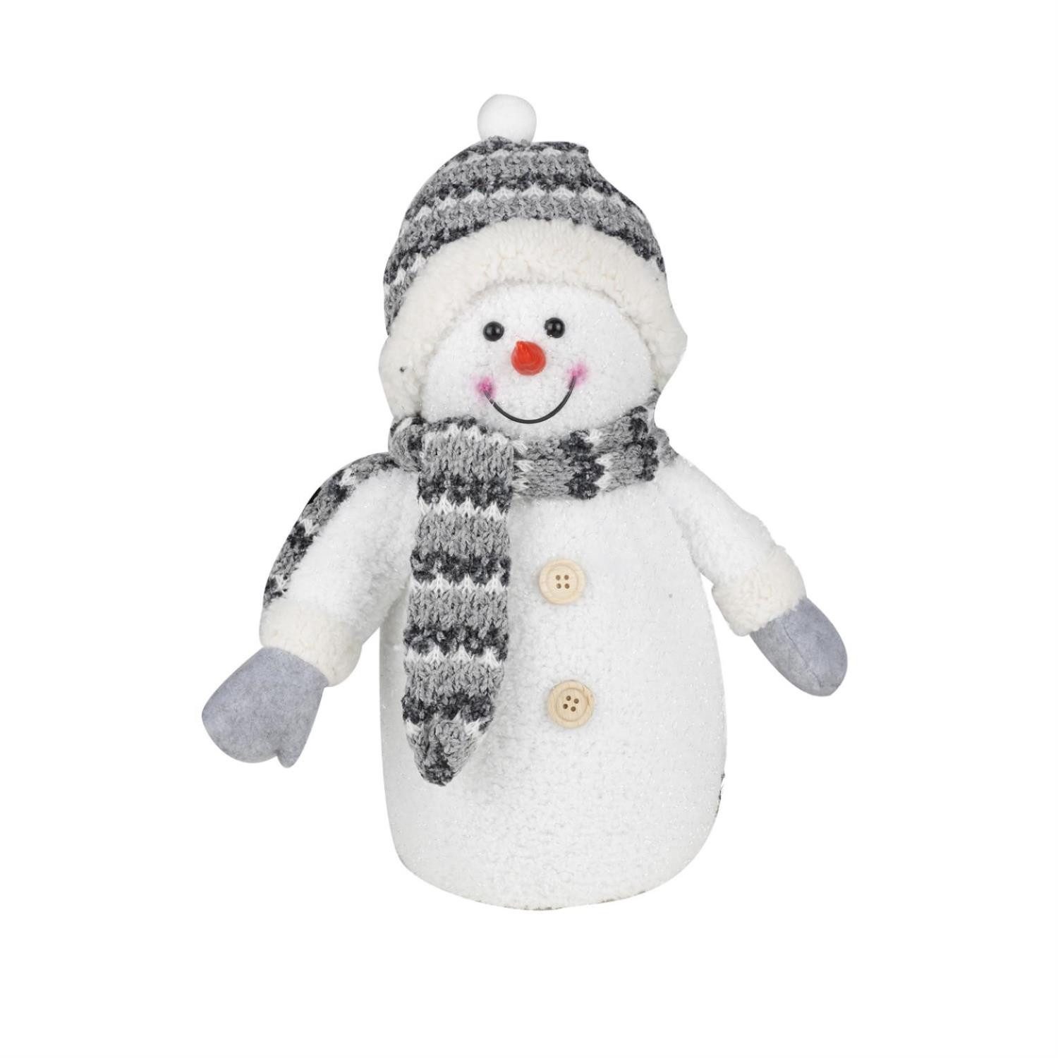 MARELIDA Schneemann LED Schneemann Dekofigur Mütze Weihnachtsdeko H: 35cm Batterie (1 St)